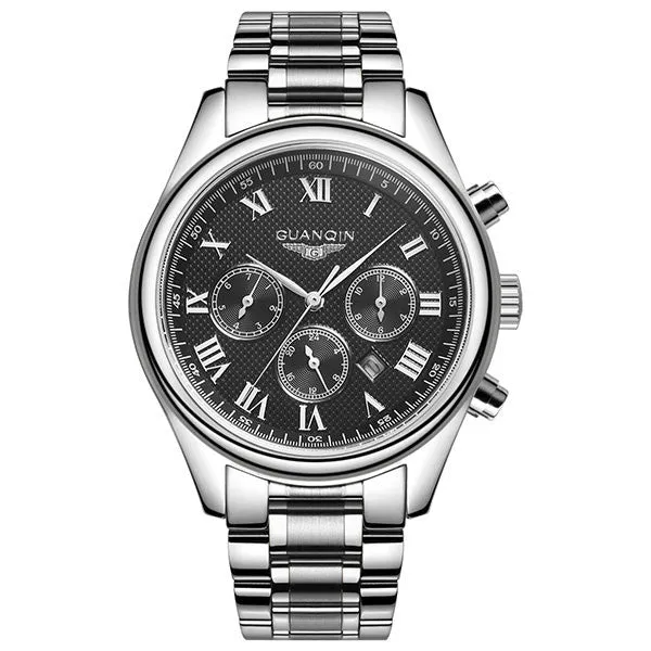 Original GUANQIN Men's Quartz Watches Men Top Brand Luxury Wristwatches Waterproof Classic Leather Strap Watch Hours Clock