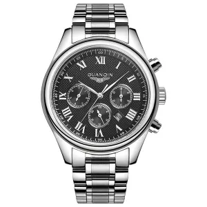 Original GUANQIN Men's Quartz Watches Men Top Brand Luxury Wristwatches Waterproof Classic Leather Strap Watch Hours Clock