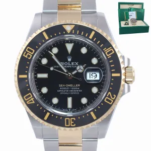PAPERS 2019 Rolex Sea-Dweller 43mm Two-Tone 18k Yellow Gold Watch 126603 Box