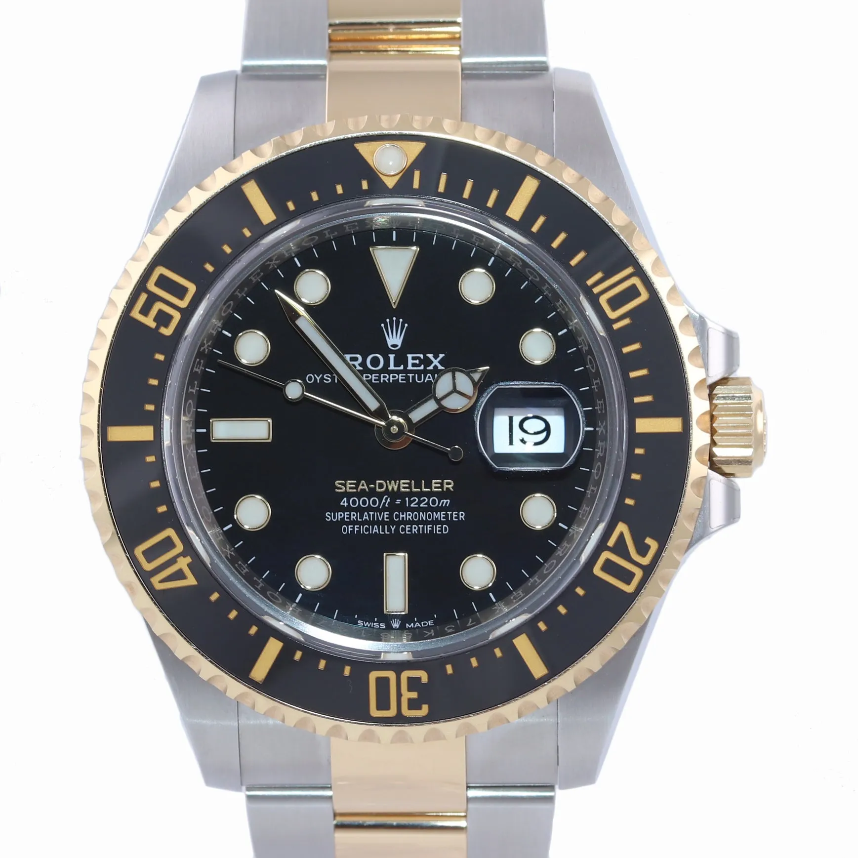 PAPERS 2019 Rolex Sea-Dweller 43mm Two-Tone 18k Yellow Gold Watch 126603 Box