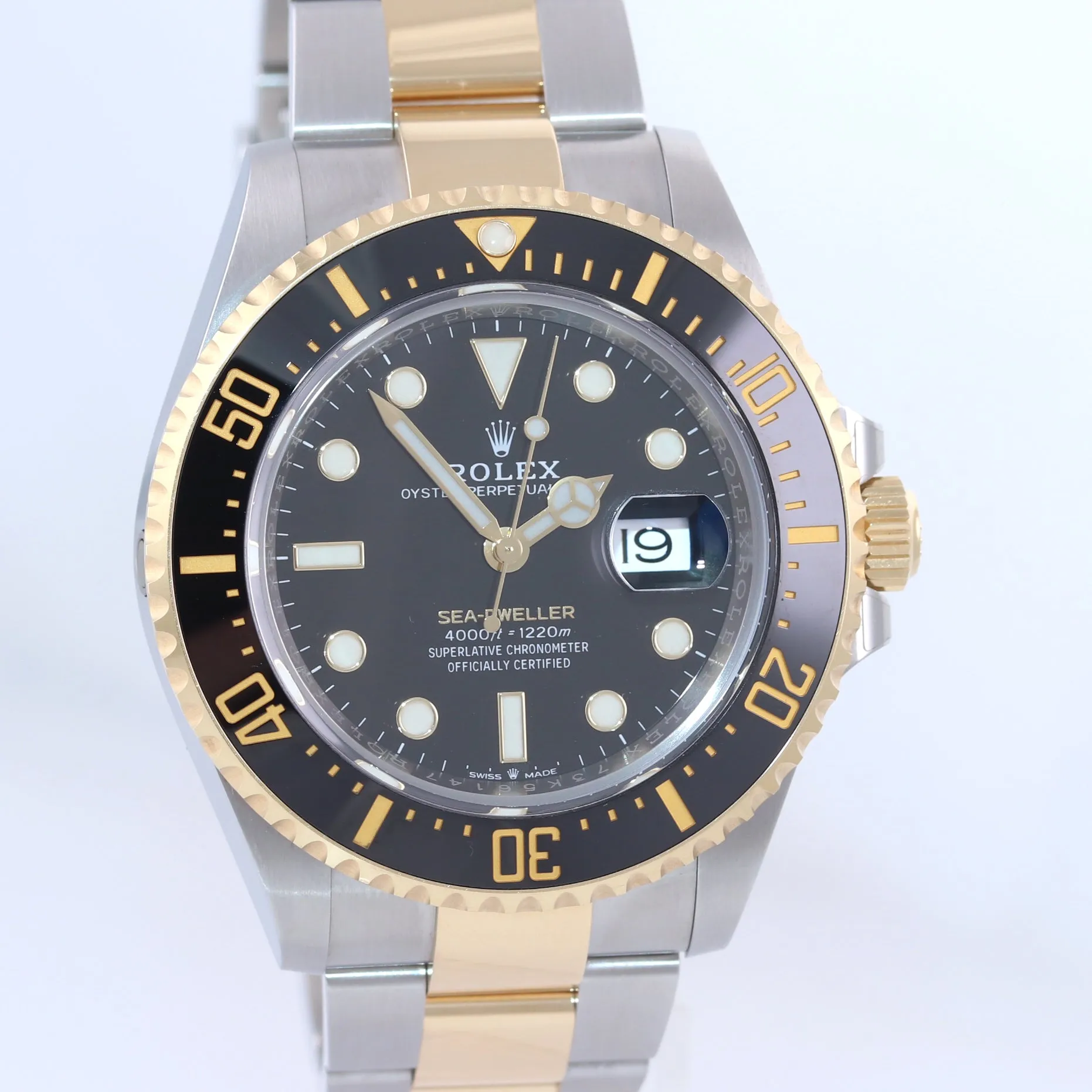 PAPERS 2019 Rolex Sea-Dweller 43mm Two-Tone 18k Yellow Gold Watch 126603 Box