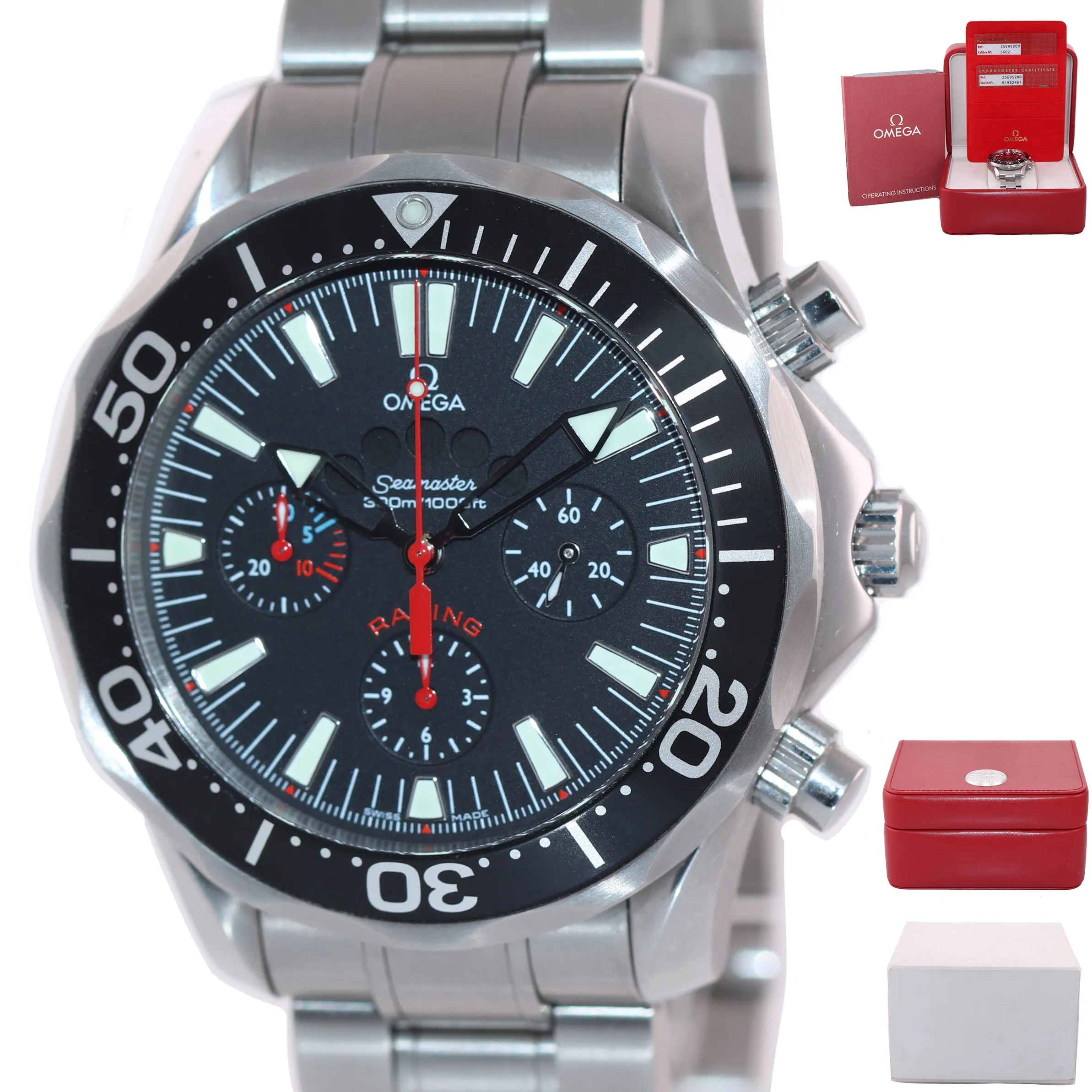 PAPERS Omega Seamaster Chronograph Regatta Racing 44mm Steel 2569.52.00 Watch