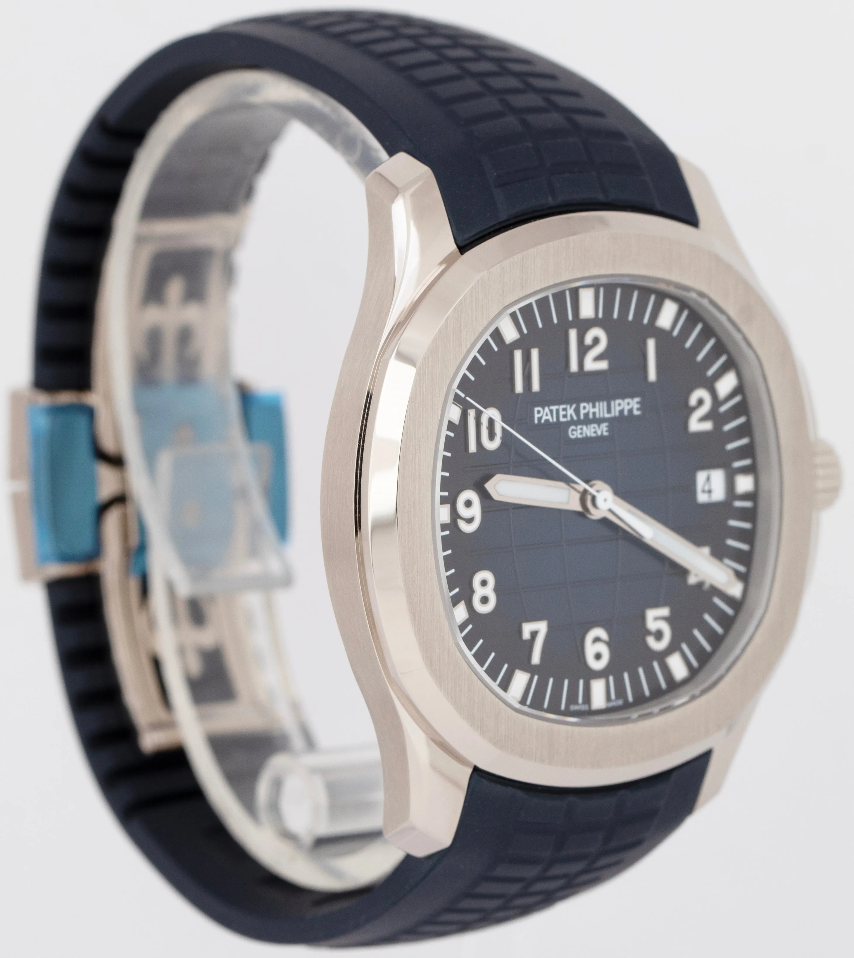 PAPERS Patek Philippe Aquanaut Blue 18K White Gold 42.2mm Watch 5168G-001 B P