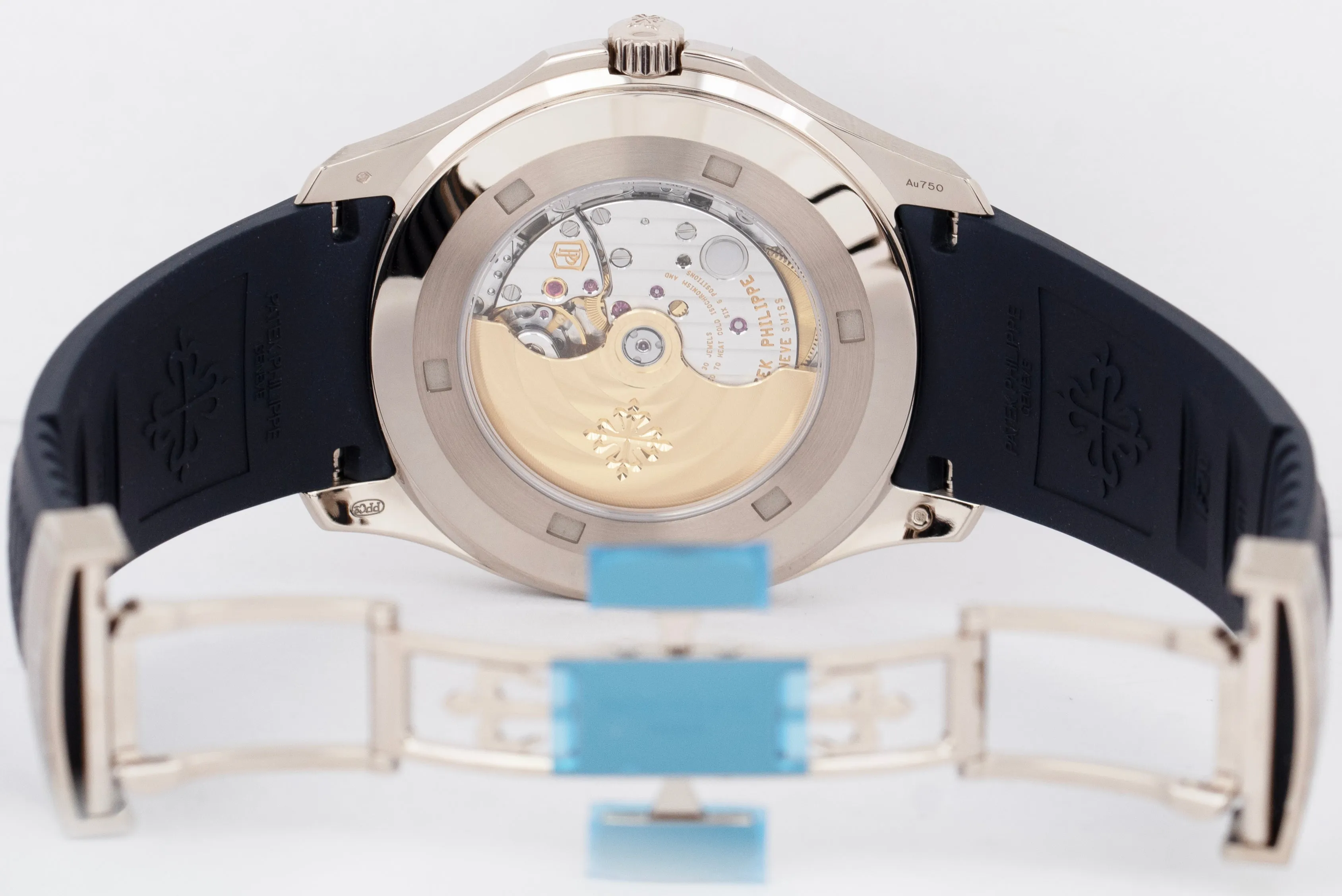 PAPERS Patek Philippe Aquanaut Blue 18K White Gold 42.2mm Watch 5168G-001 B P