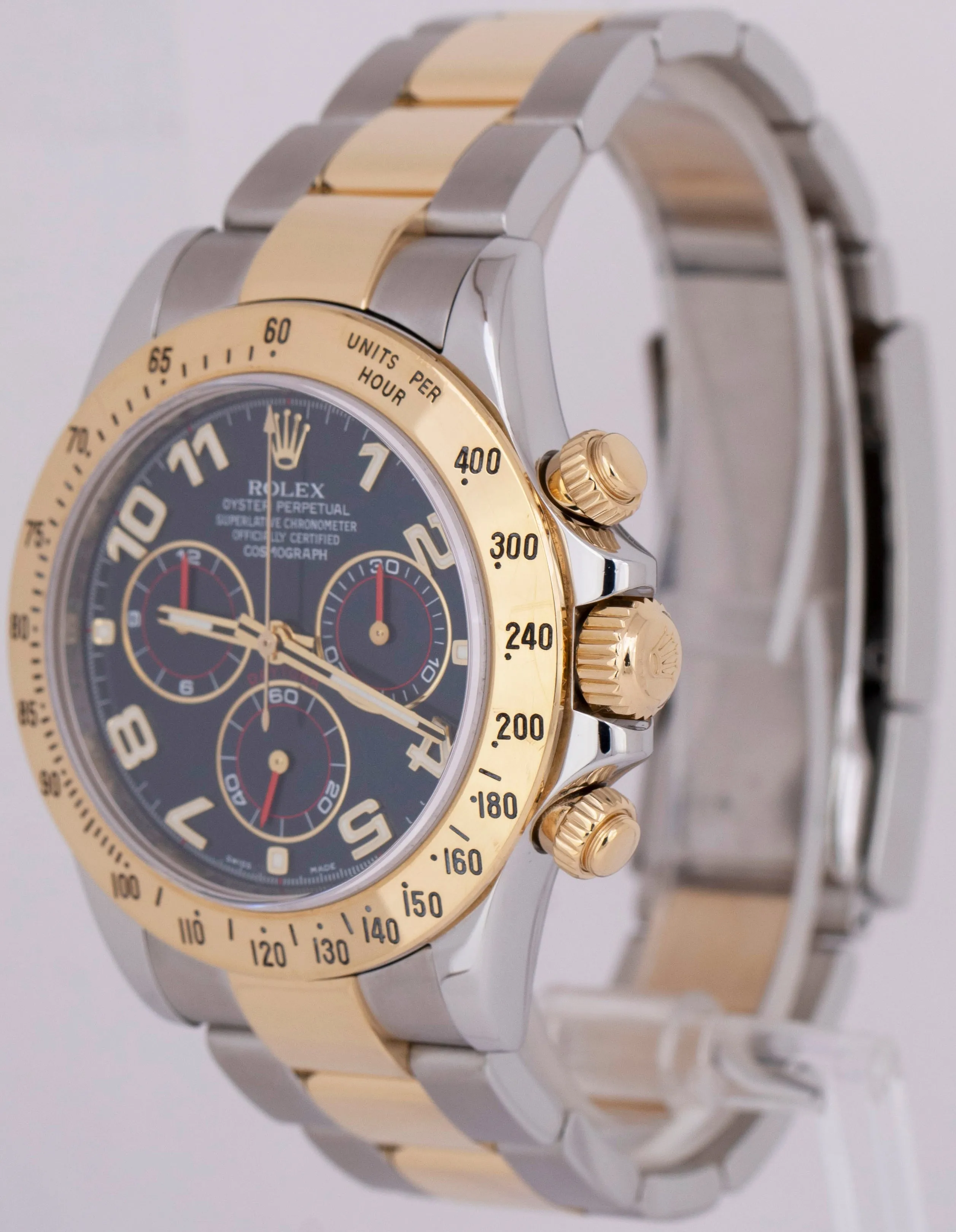 PAPERS Rolex Daytona Cosmograph 40mm BLUE RACING Two-Tone 18K Watch 116523 B P