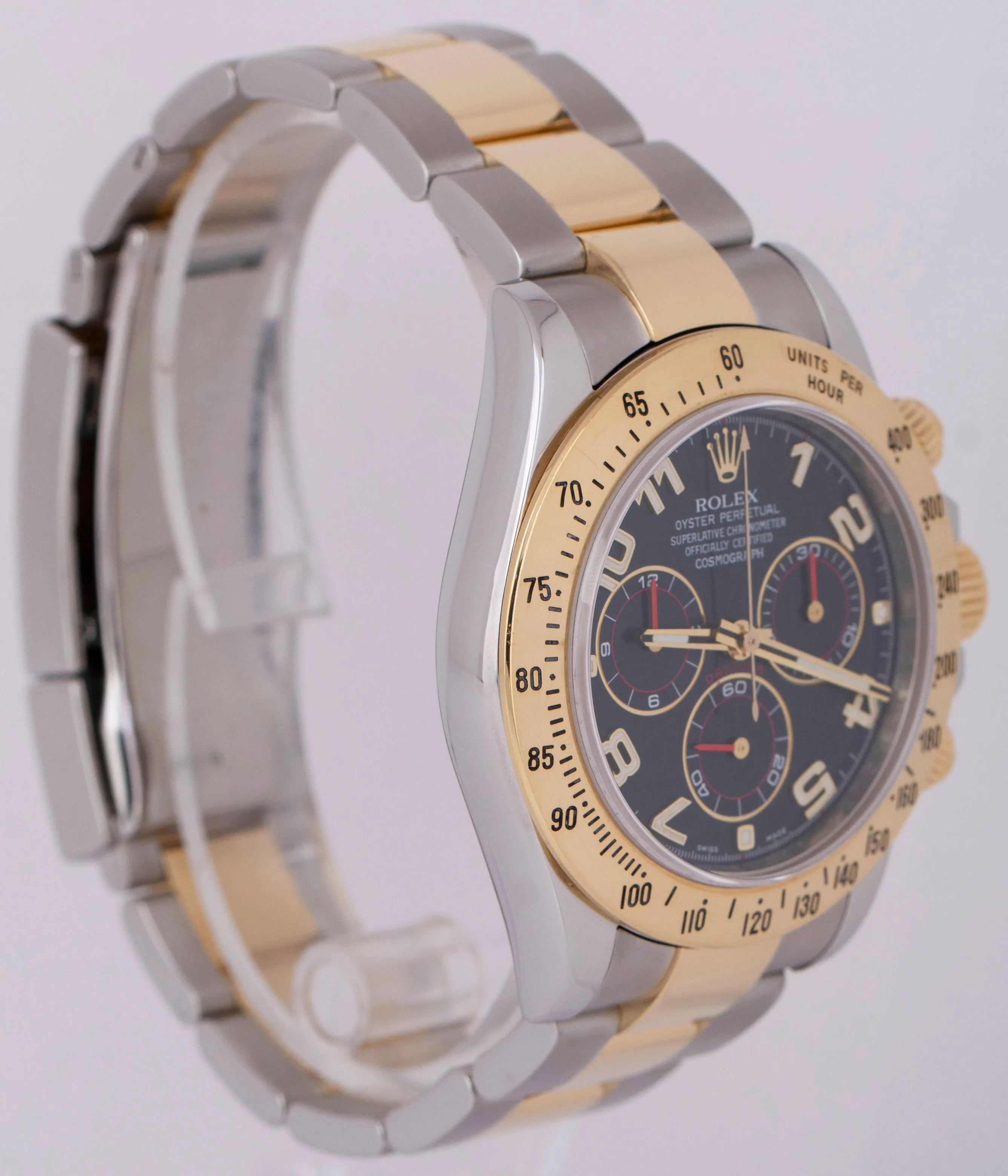 PAPERS Rolex Daytona Cosmograph 40mm BLUE RACING Two-Tone 18K Watch 116523 B P