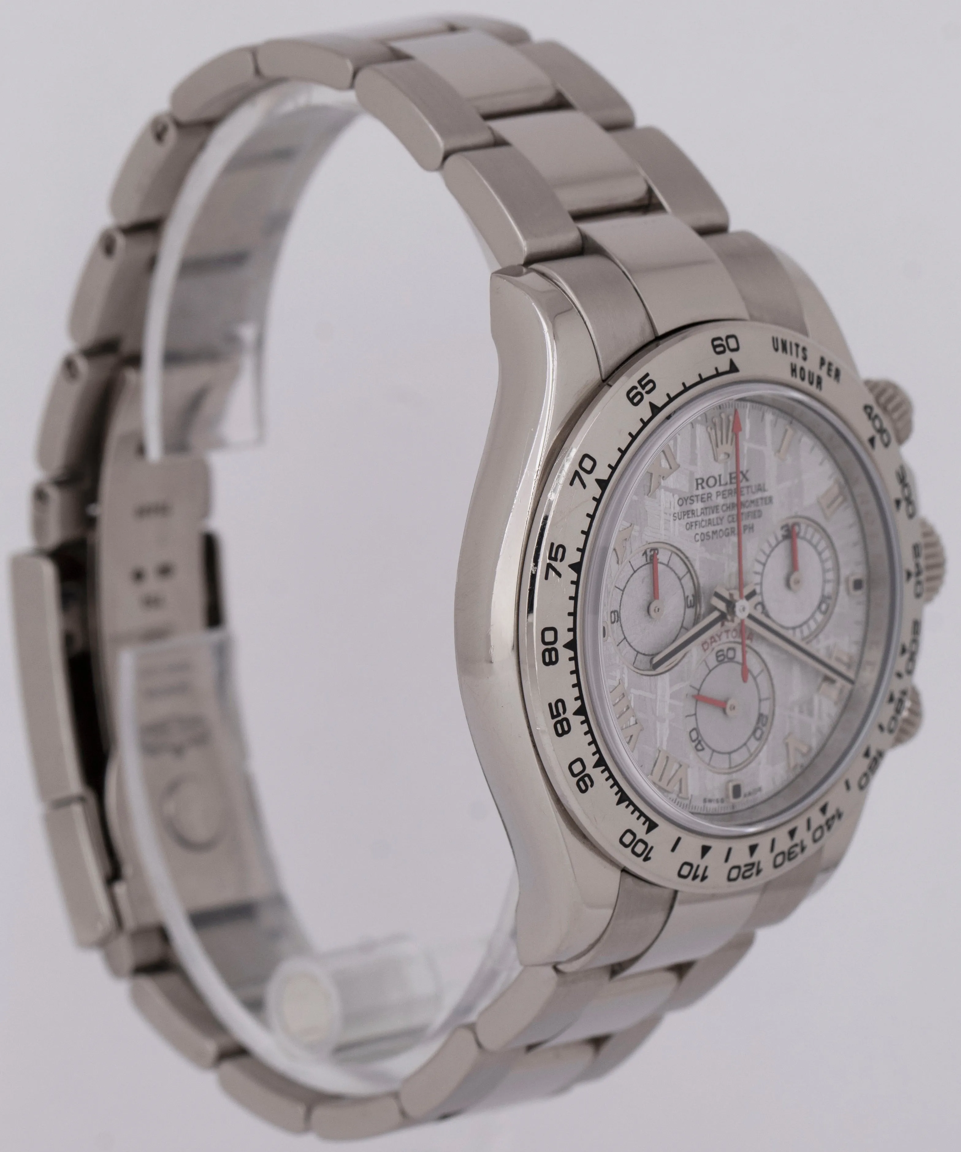 PAPERS Rolex Daytona Cosmograph METEORITE Silver Red 18K White Gold 116509 B P