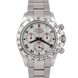 PAPERS Rolex Daytona Cosmograph METEORITE Silver Red 18K White Gold 116509 B P