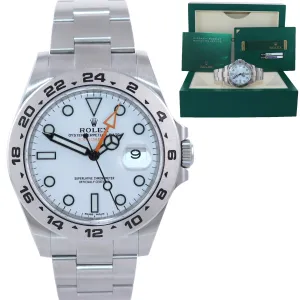 PAPERS Rolex Explorer II 42mm 216570 White Polar Steel GMT Date Watch Box