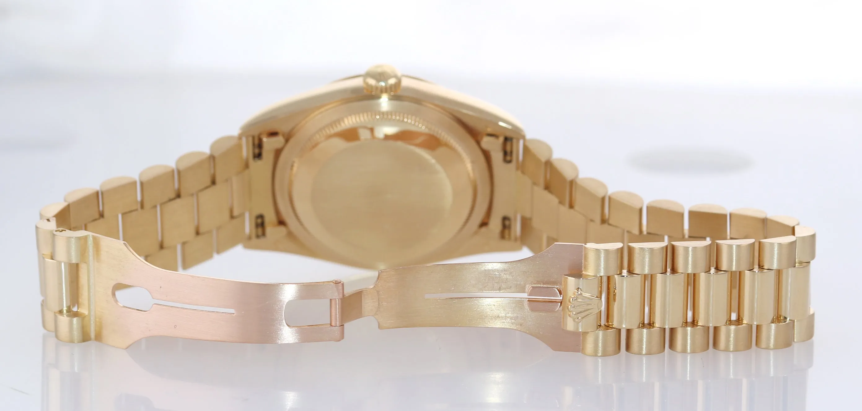 PAPERS Rolex President White Roman Double Quick Gold Watch 18238 Box
