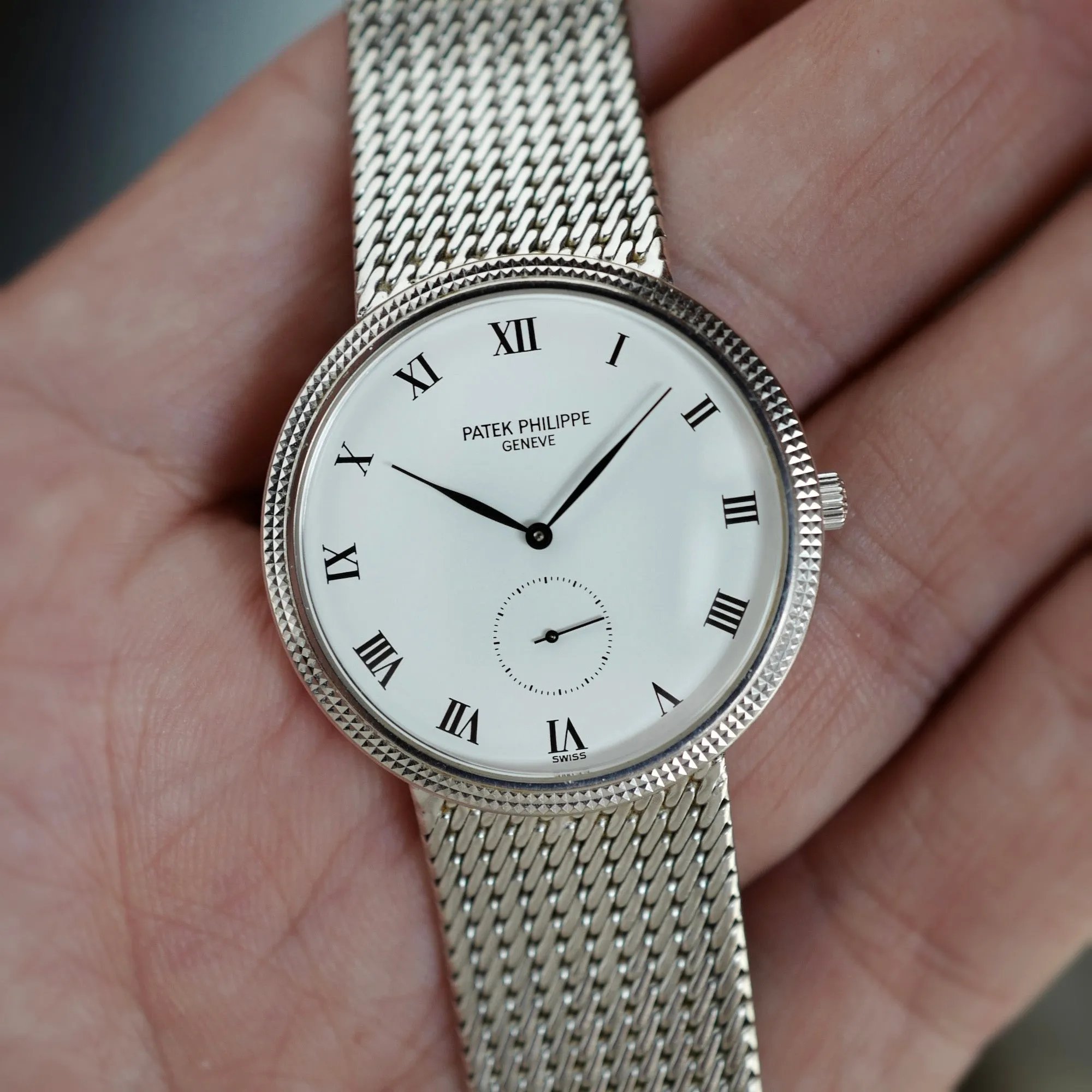 Patek Philippe White Gold Calatrava Ref. 3919 on Bracelet