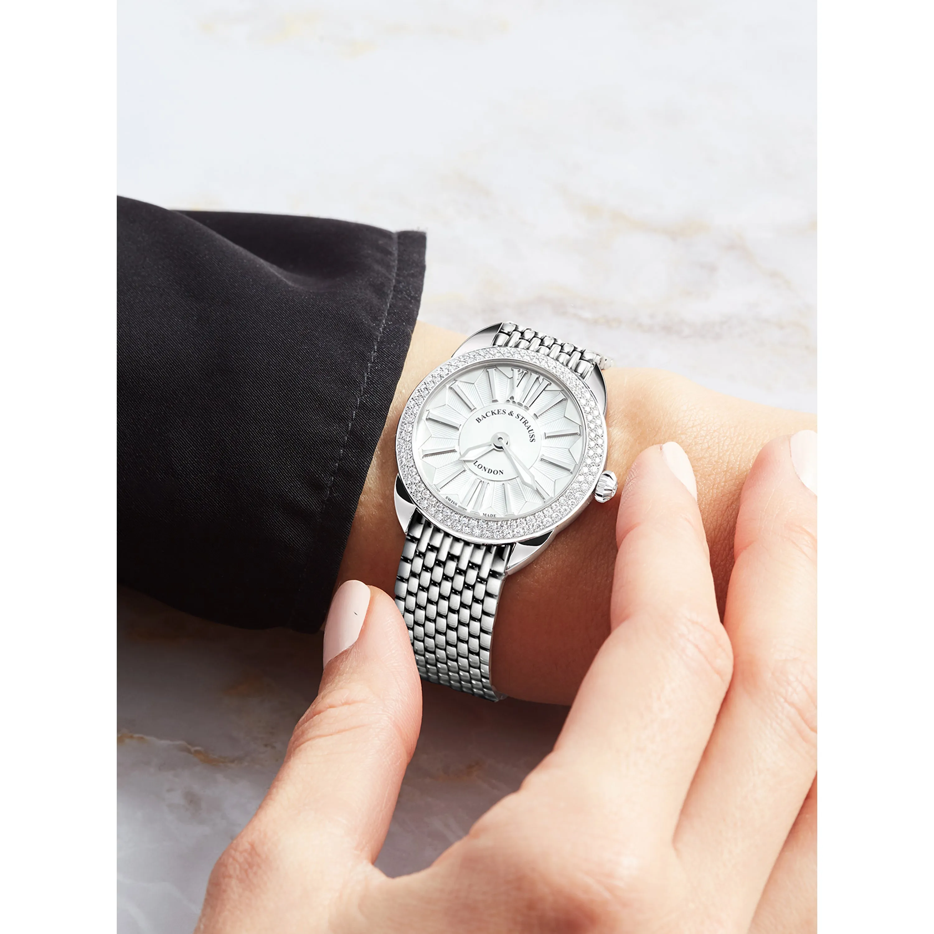 Piccadilly Renaissance Mayfair 33 Luxury Steel Diamond Watch