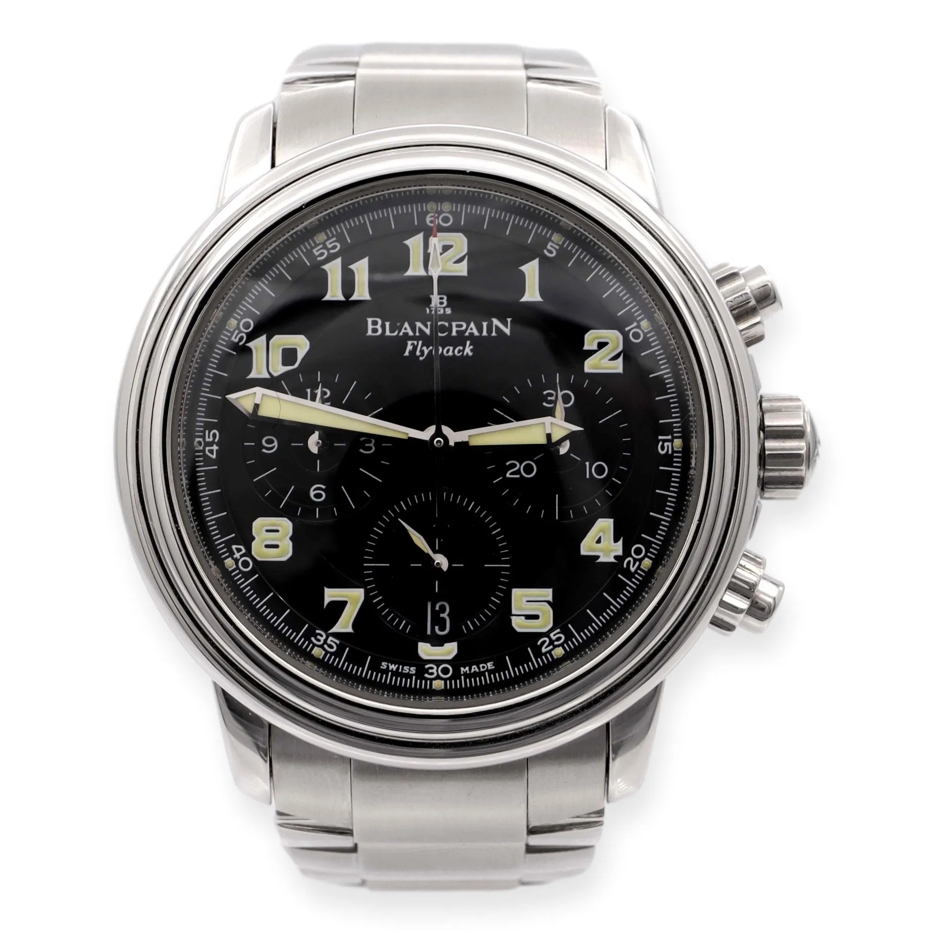 Pre-Owned BLANCPAIN Leman Flyback Stainless Steel Chronograph 2185F Watch