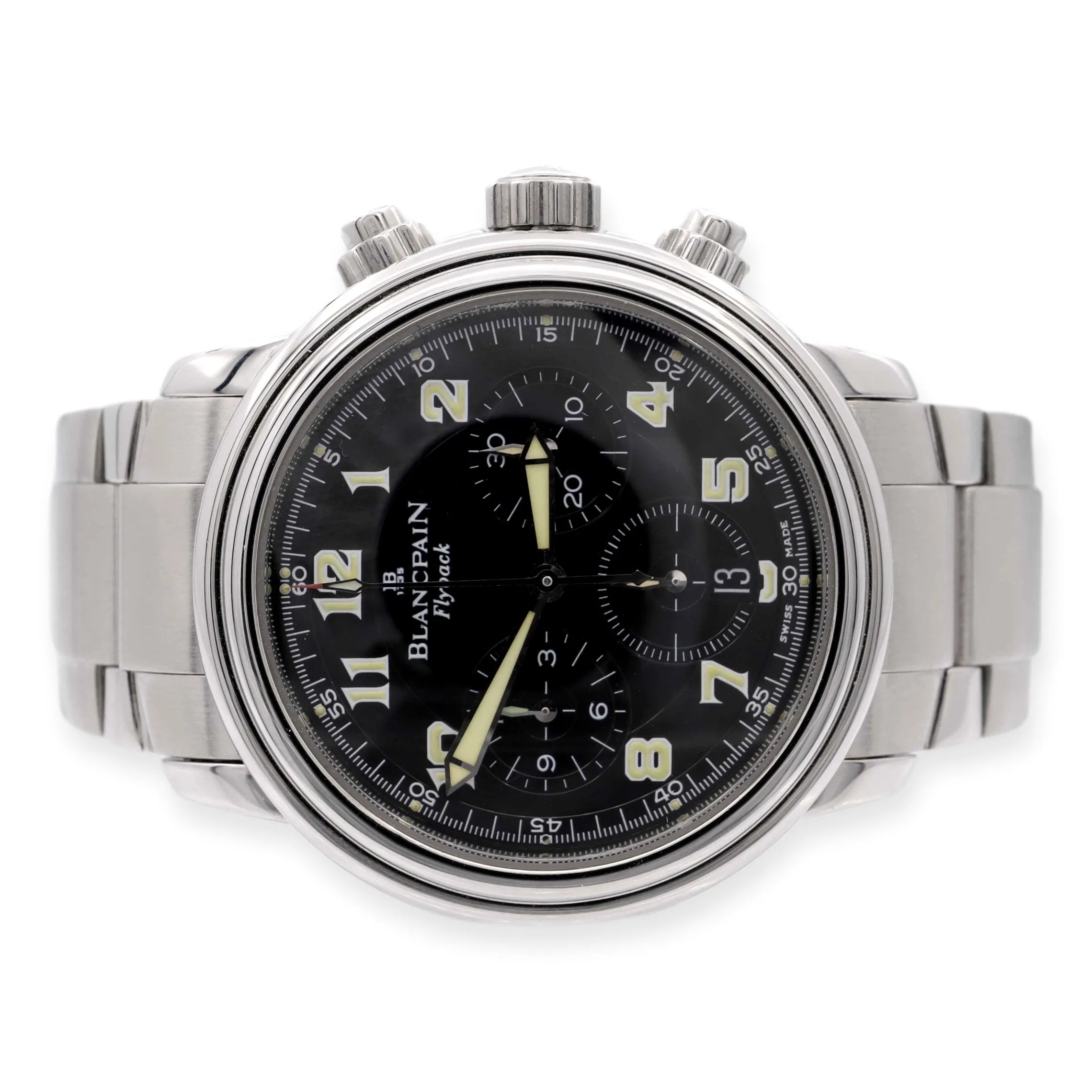 Pre-Owned BLANCPAIN Leman Flyback Stainless Steel Chronograph 2185F Watch