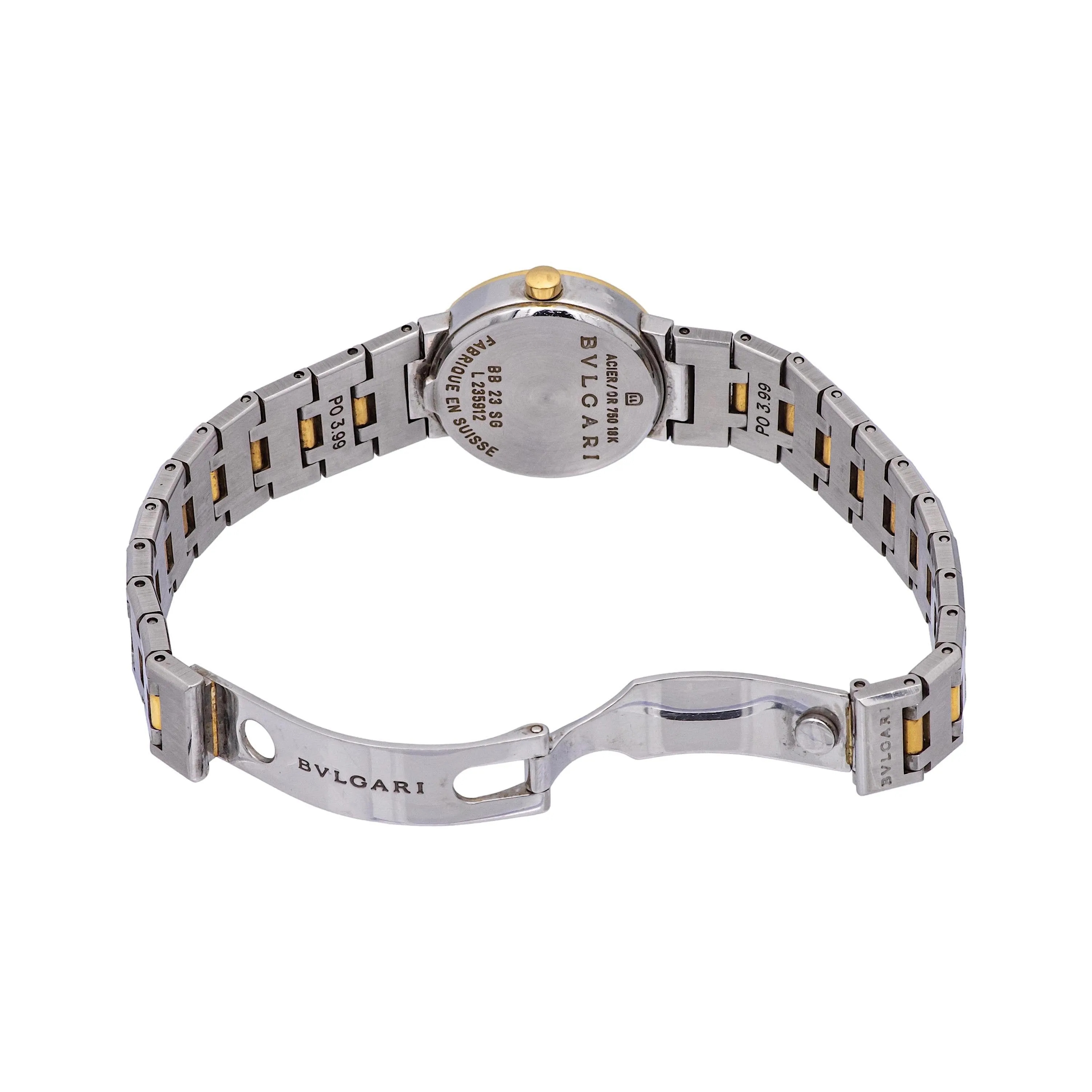 Pre-Owned BVLGARI BVLGARI 18K Yellow Gold Stainless Steel Ladies Watch BB23SG