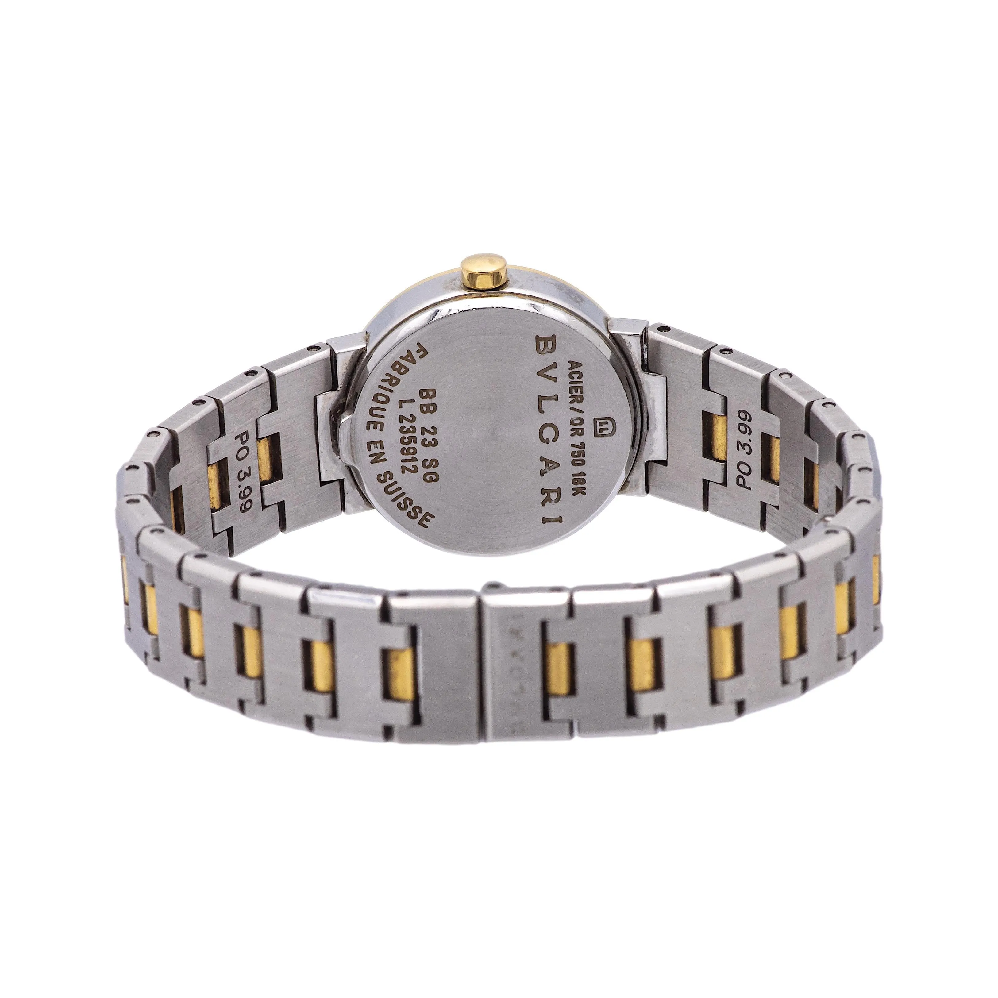 Pre-Owned BVLGARI BVLGARI 18K Yellow Gold Stainless Steel Ladies Watch BB23SG