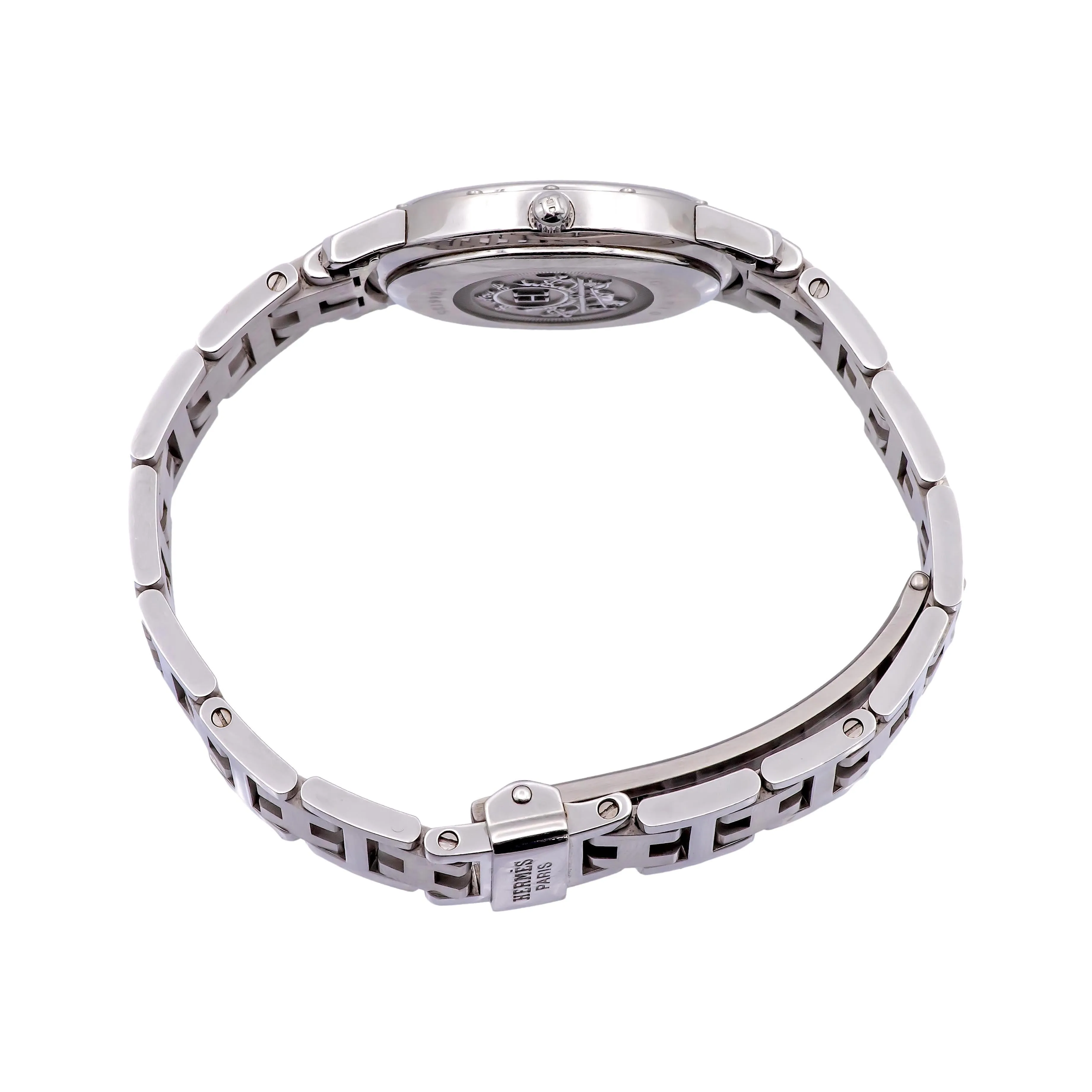 Pre-Owned HERMES Stainless Steel Clipper Oval Ladies Watch CO1.210