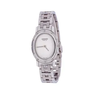Pre-Owned HERMES Stainless Steel Clipper Oval Ladies Watch CO1.210