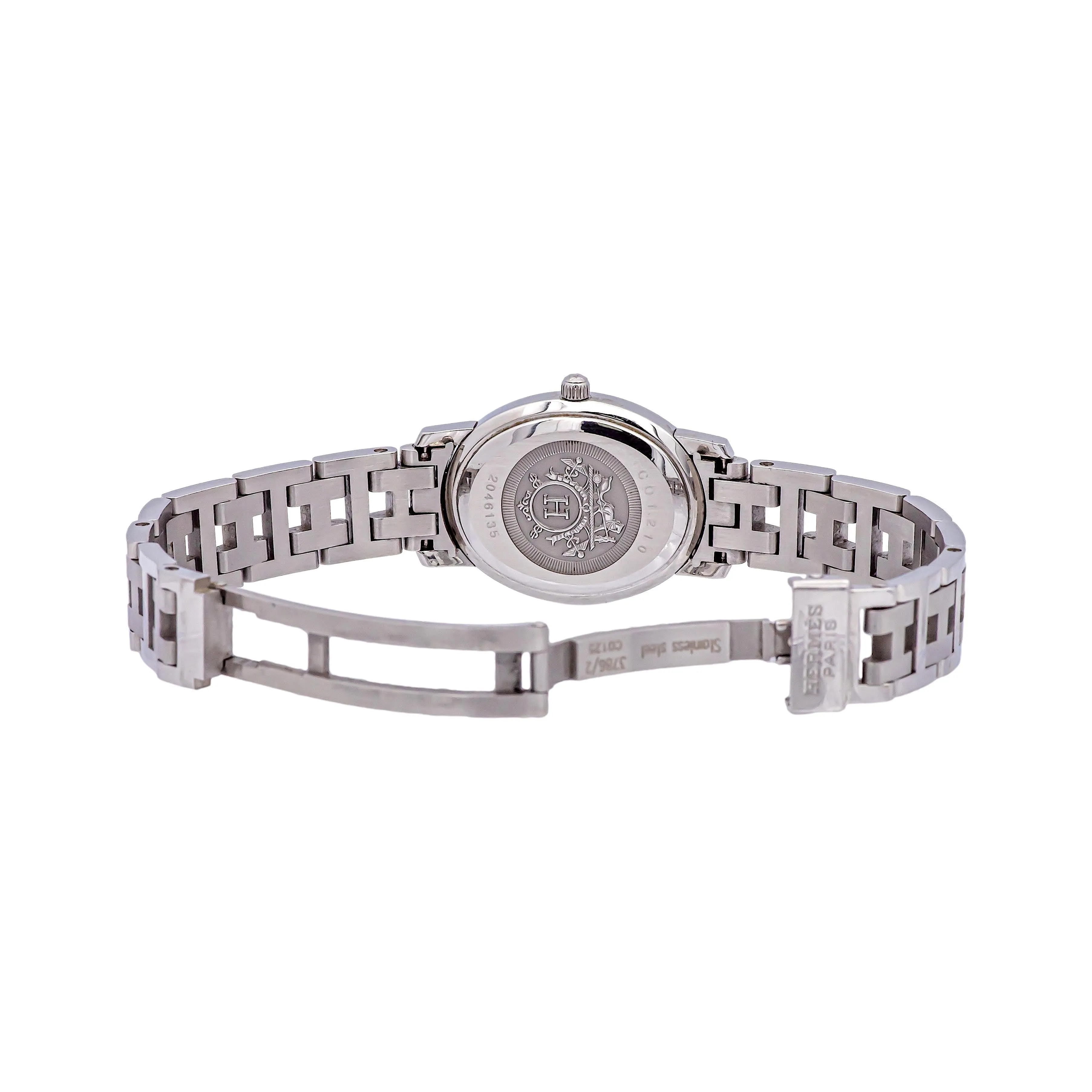 Pre-Owned HERMES Stainless Steel Clipper Oval Ladies Watch CO1.210