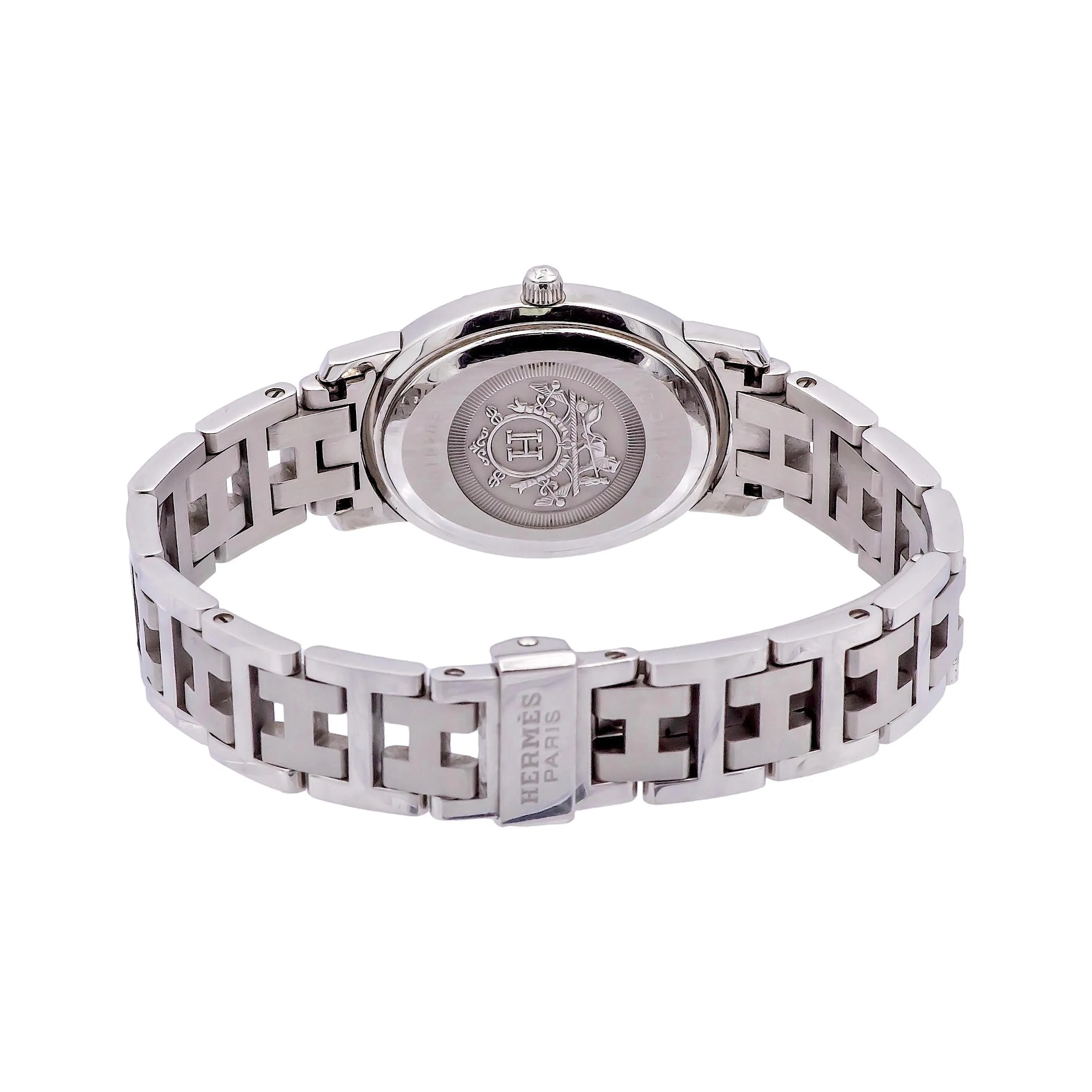 Pre-Owned HERMES Stainless Steel Clipper Oval Ladies Watch CO1.210