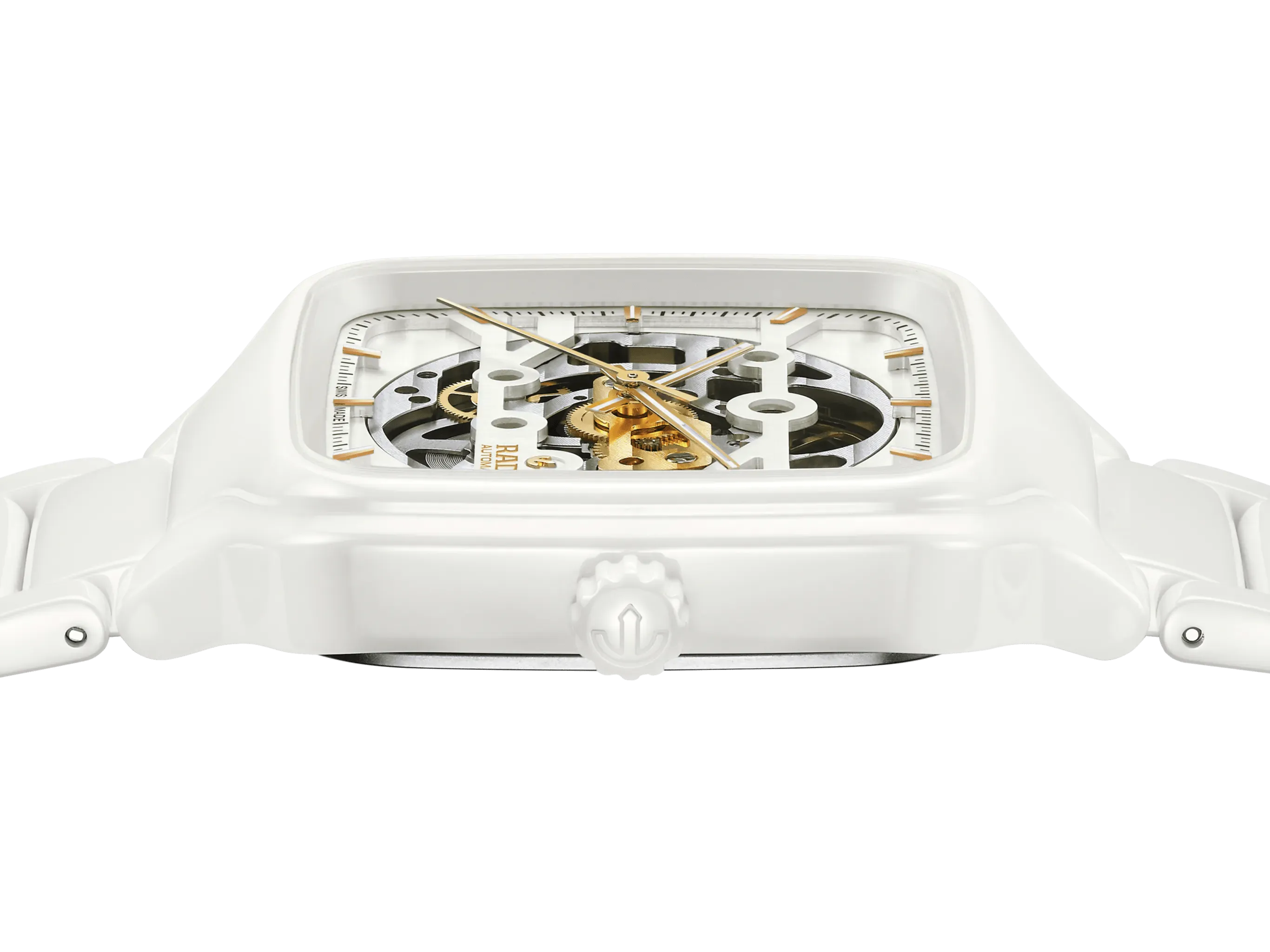 RADO True Square Automatic Skeleton White Ceramic 38mm Men's Watch R27126012
