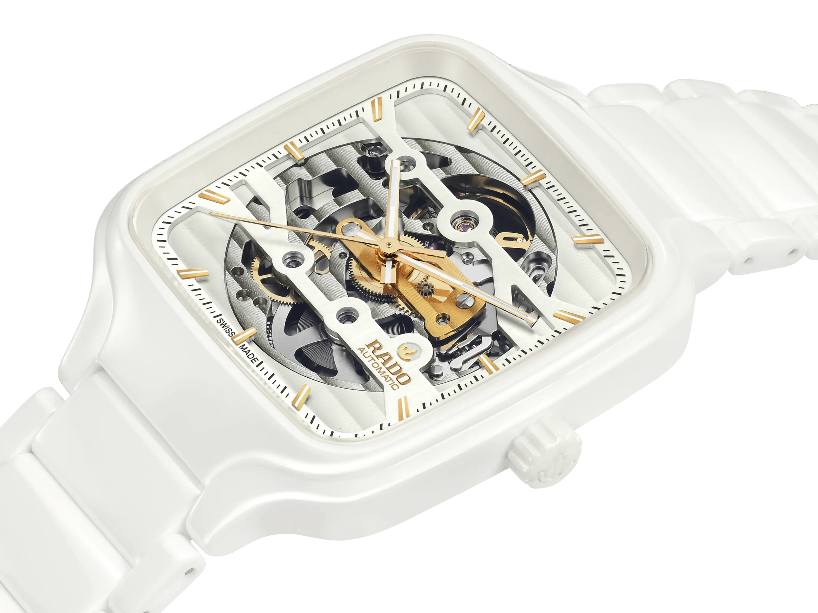RADO True Square Automatic Skeleton White Ceramic 38mm Men's Watch R27126012