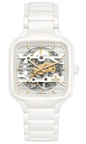 RADO True Square Automatic Skeleton White Ceramic 38mm Men's Watch R27126012