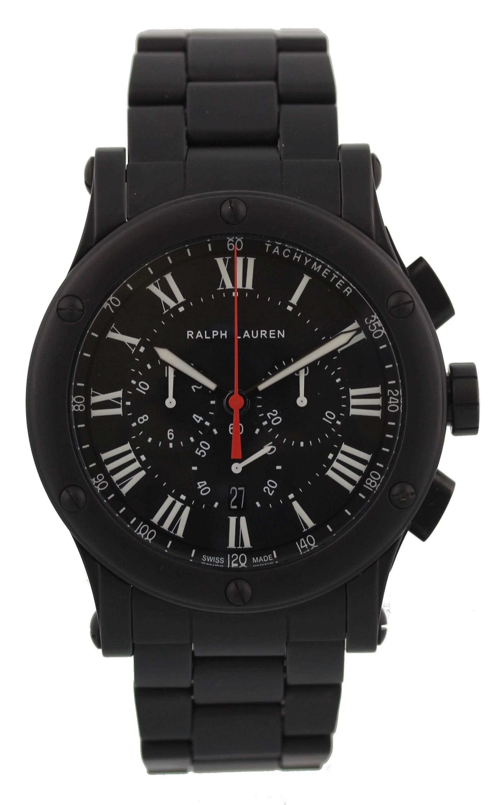 Ralph Lauren Sporting Chronograph Black Matte Ceramic R0236600 Men's Watch