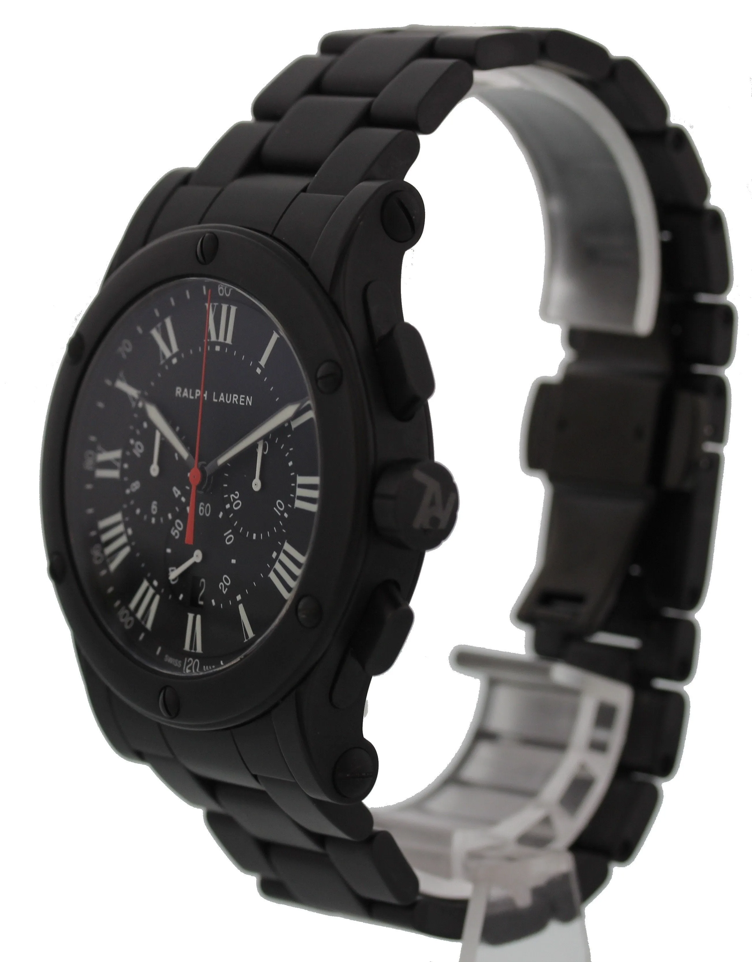 Ralph Lauren Sporting Chronograph Black Matte Ceramic R0236600 Men's Watch
