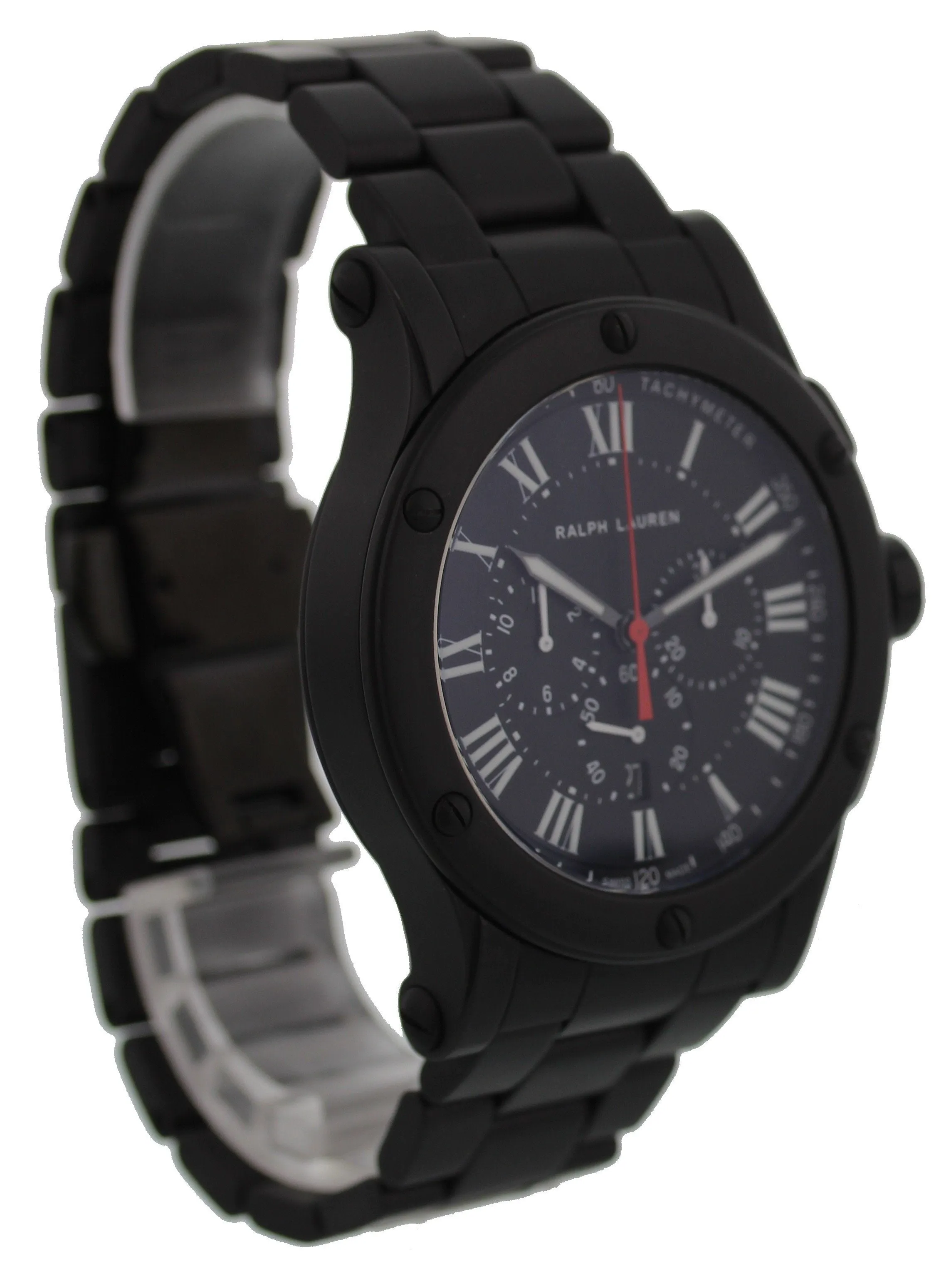 Ralph Lauren Sporting Chronograph Black Matte Ceramic R0236600 Men's Watch