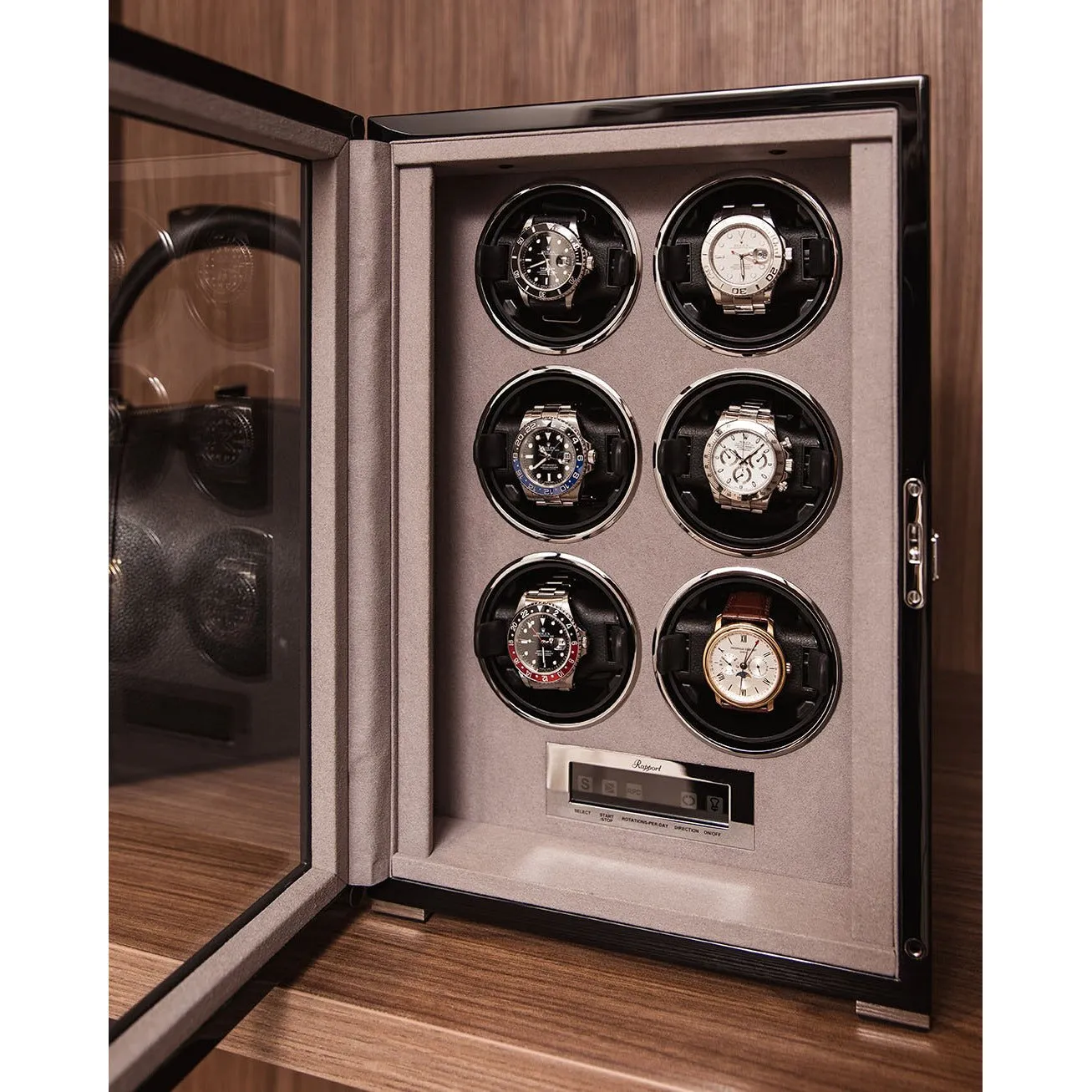 Rapport - Formula 6-Unit Watch Winder in Ebony | W556