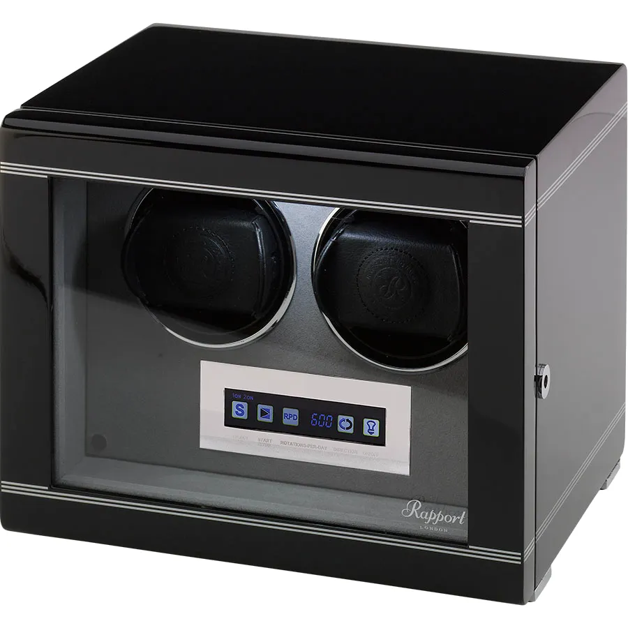 Rapport - Formula Double Watch Winder in Ebony | W552