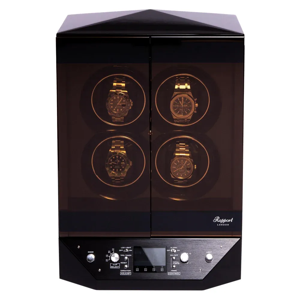 Rapport - Templar Watch Winder Quad in Ebony | W300