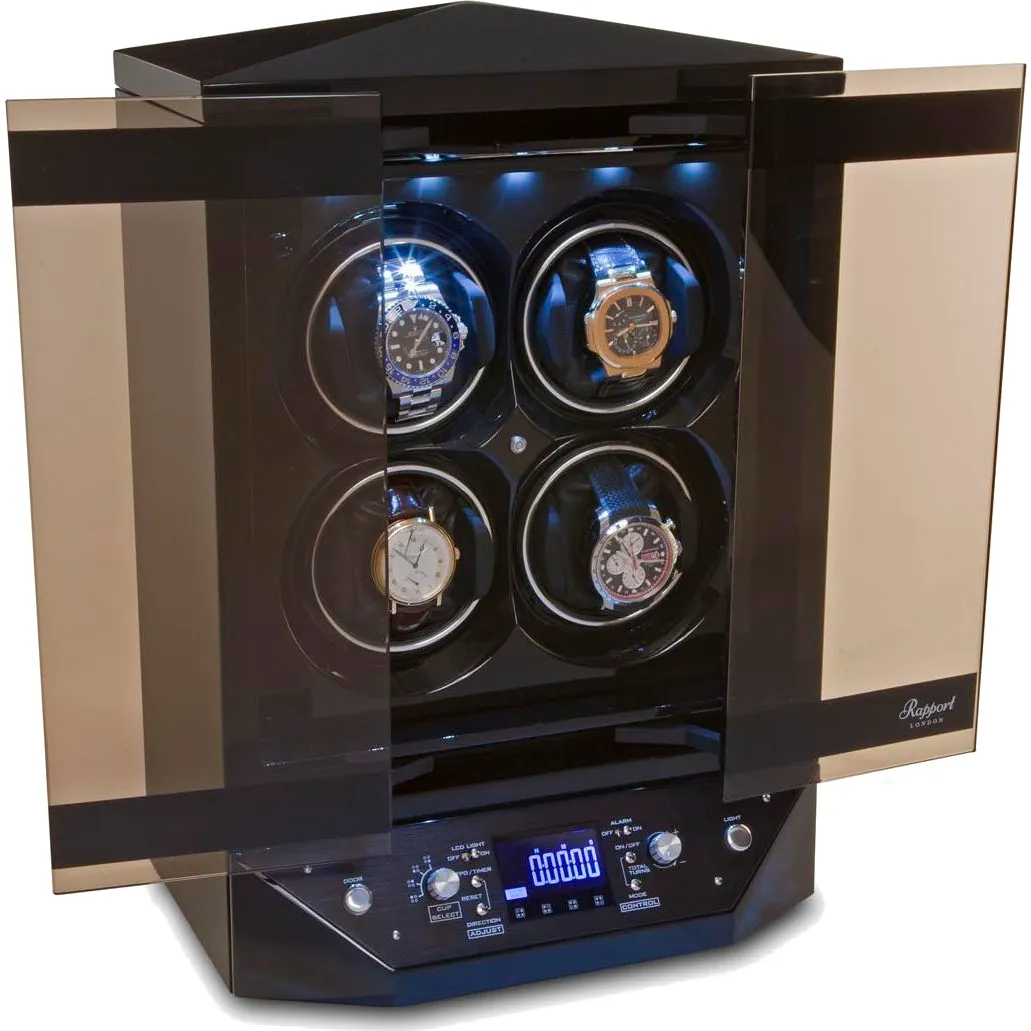 Rapport - Templar Watch Winder Quad in Ebony | W300