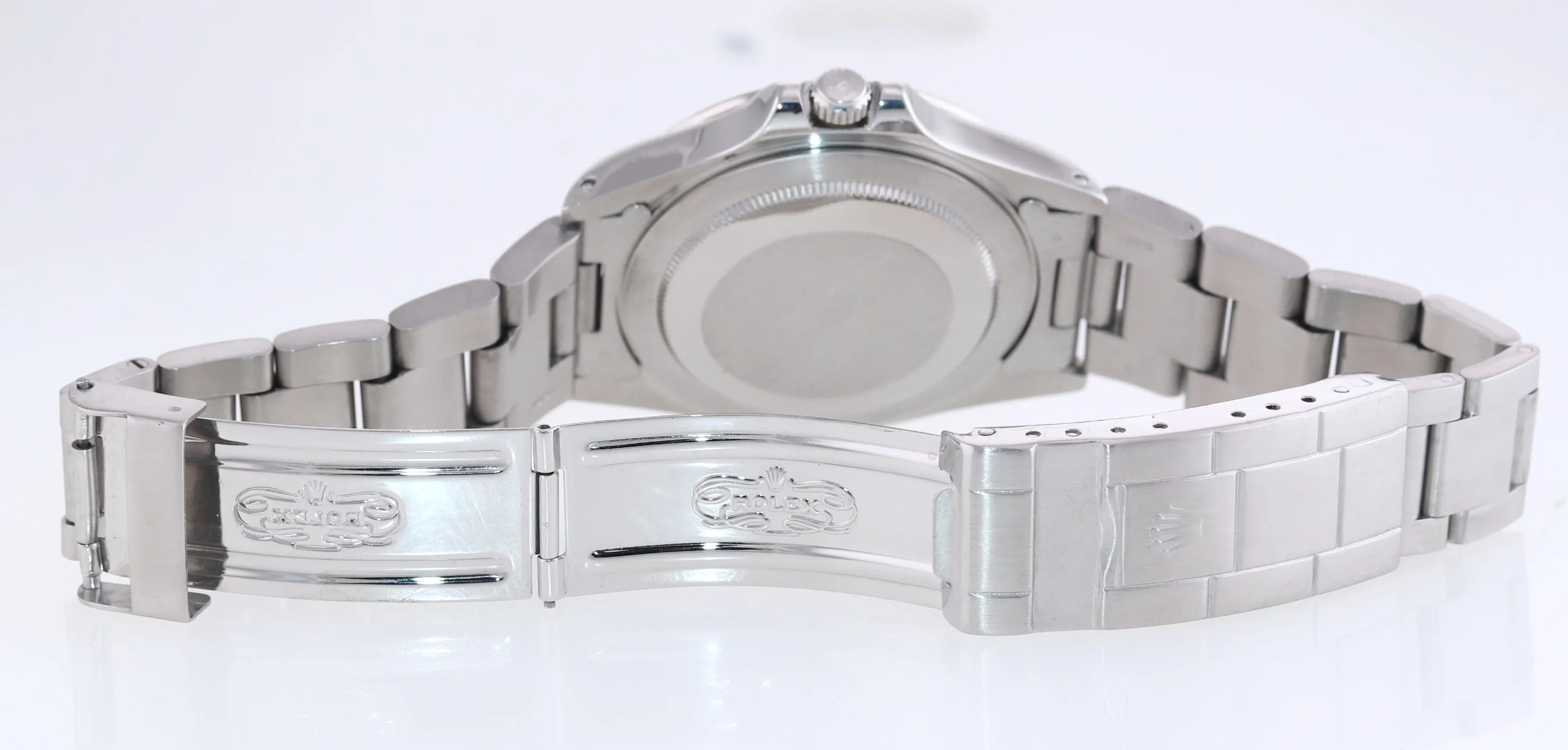 RARE Rolex Explorer II 16550 Fat Font Steel Polar White Date GMT Date Watch