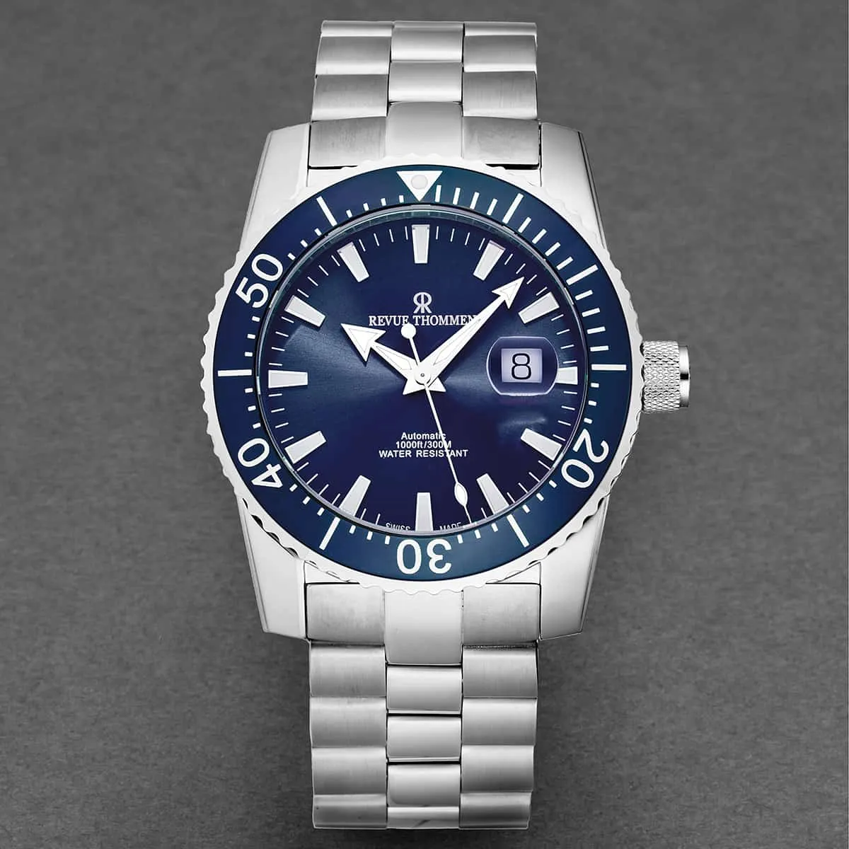 Revue Thommen Men's 17030.2135 'Diver' Blue Dial Stainless Steel Swiss Automatic Watch