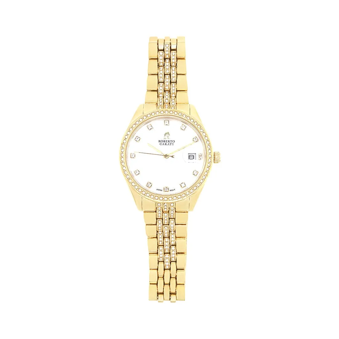 Roberto Carati Diana Crystal Gold Face Ladies Watch M1023 BE-V2