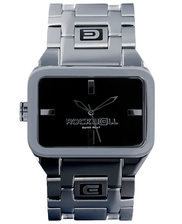 ROCKWELL DUEL TIME WATCH SILVER / BLACK