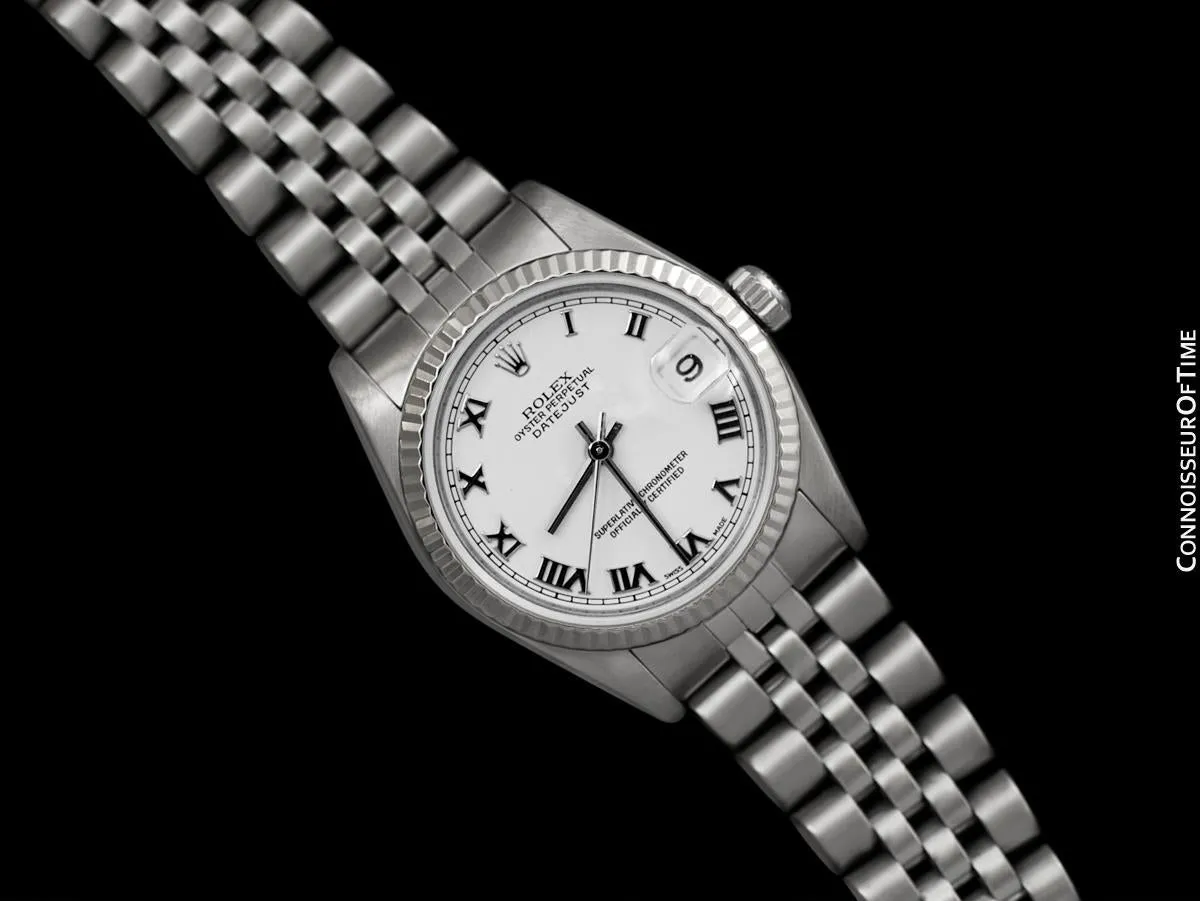 Rolex 31mm Midsize Datejust with White Dial, 78274 - Stainless Steel & 18K White Gold