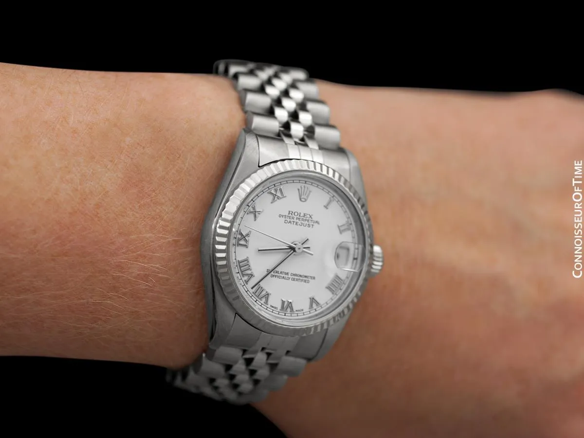 Rolex 31mm Midsize Datejust with White Dial, 78274 - Stainless Steel & 18K White Gold