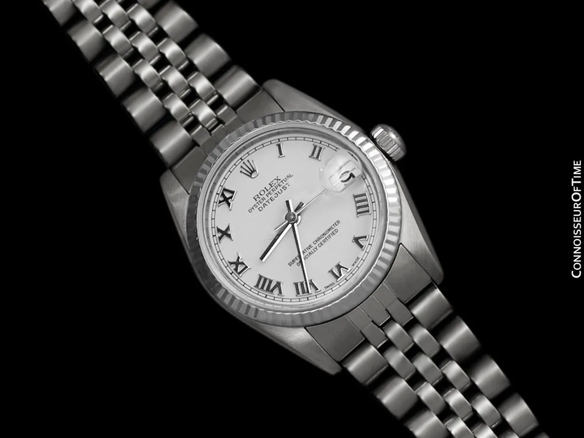 Rolex 31mm Midsize Datejust with White Dial, 78274 - Stainless Steel & 18K White Gold