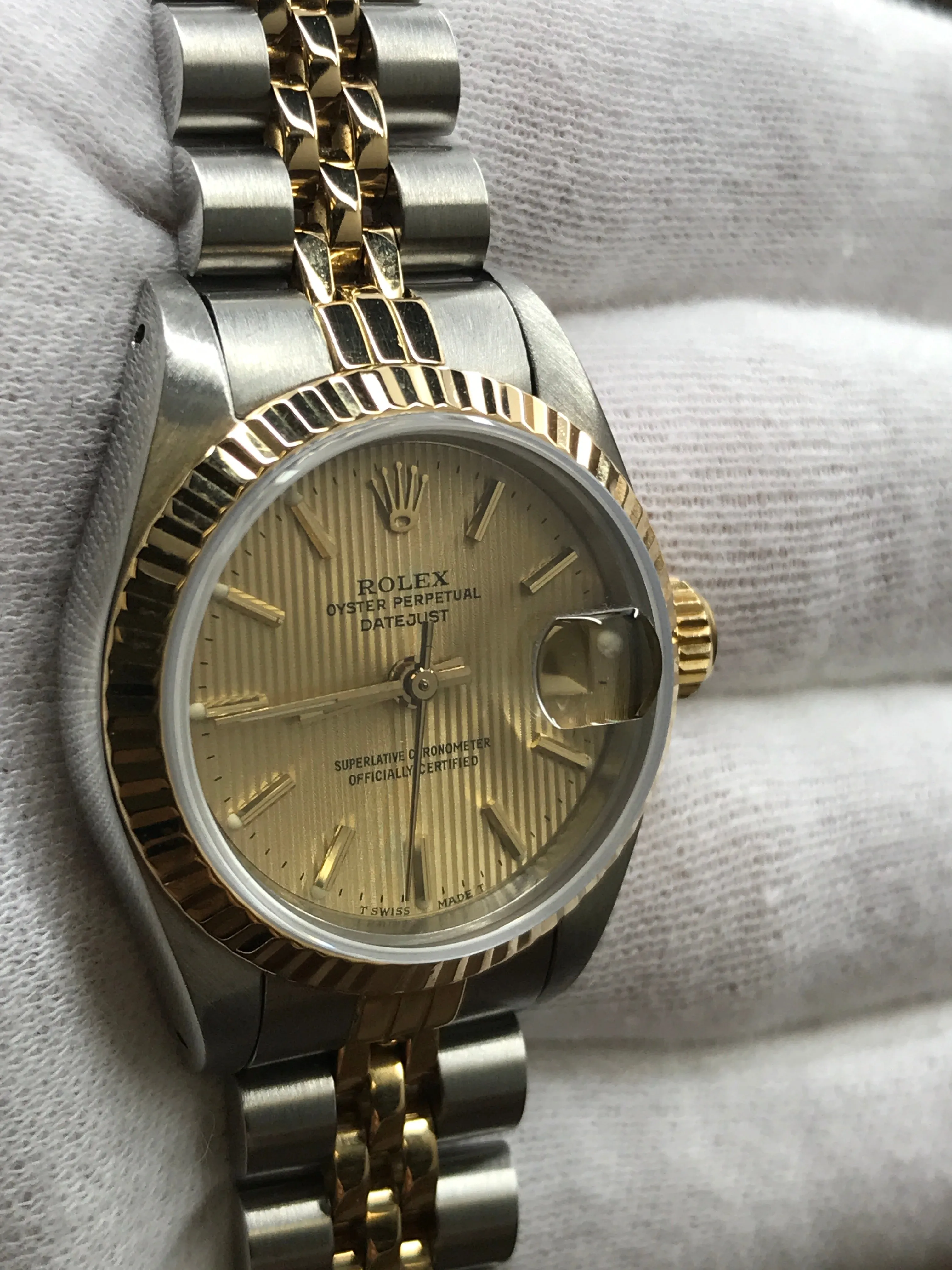 Rolex Datejust 26mm 69173 Champagne Linen Dial Automatic Women's Watch