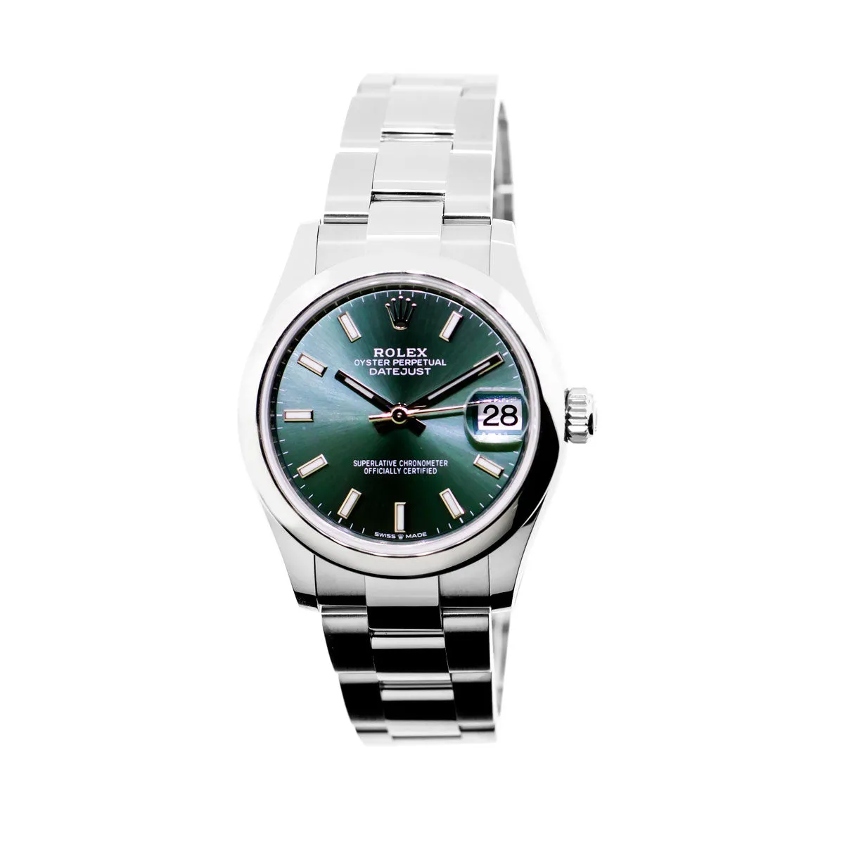 Rolex Datejust 31mm Stainless Steel Mint Green Index Dial & Smooth Bezel 278240