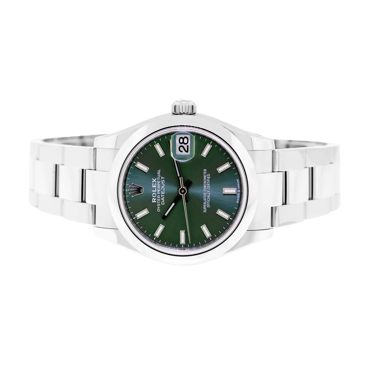 Rolex Datejust 31mm Stainless Steel Mint Green Index Dial & Smooth Bezel 278240