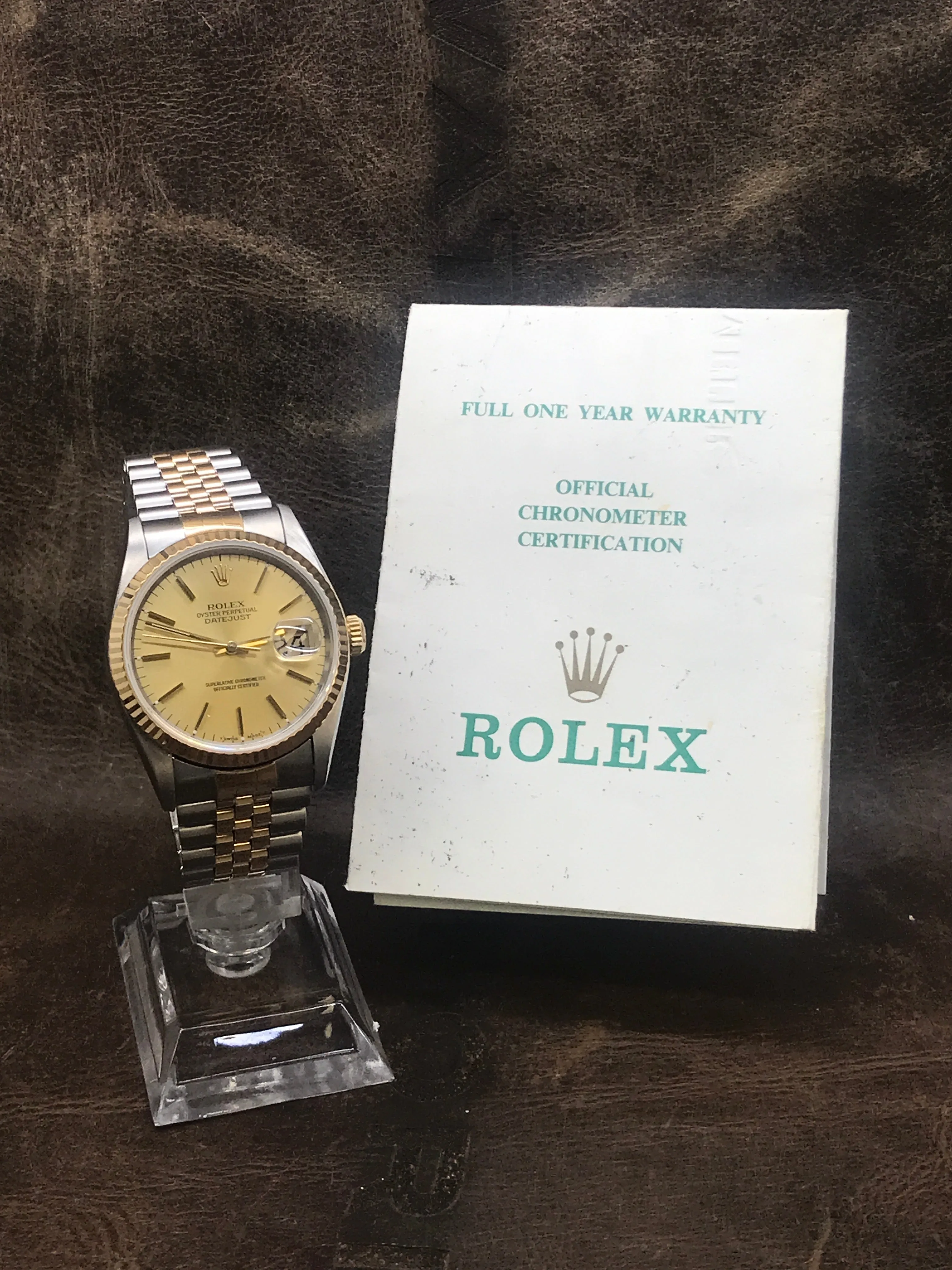 Rolex Datejust 36mm 16233 Champagne Dial Automatic Watch