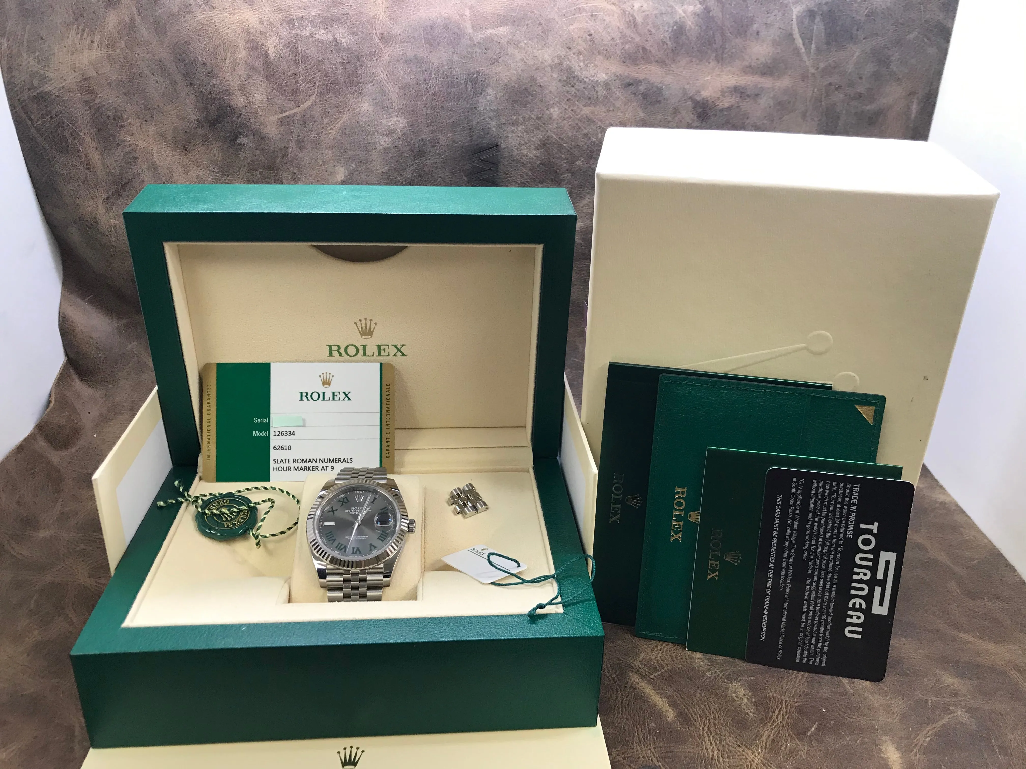 Rolex Datejust 41 Wimbledon 126334 Slate Dial Automatic Men's Watch