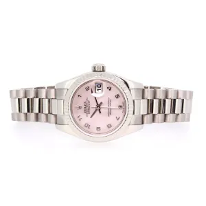 Rolex DateJust, President, 18KT White Gold, Pink Mother of Pearl Dial, 26mm