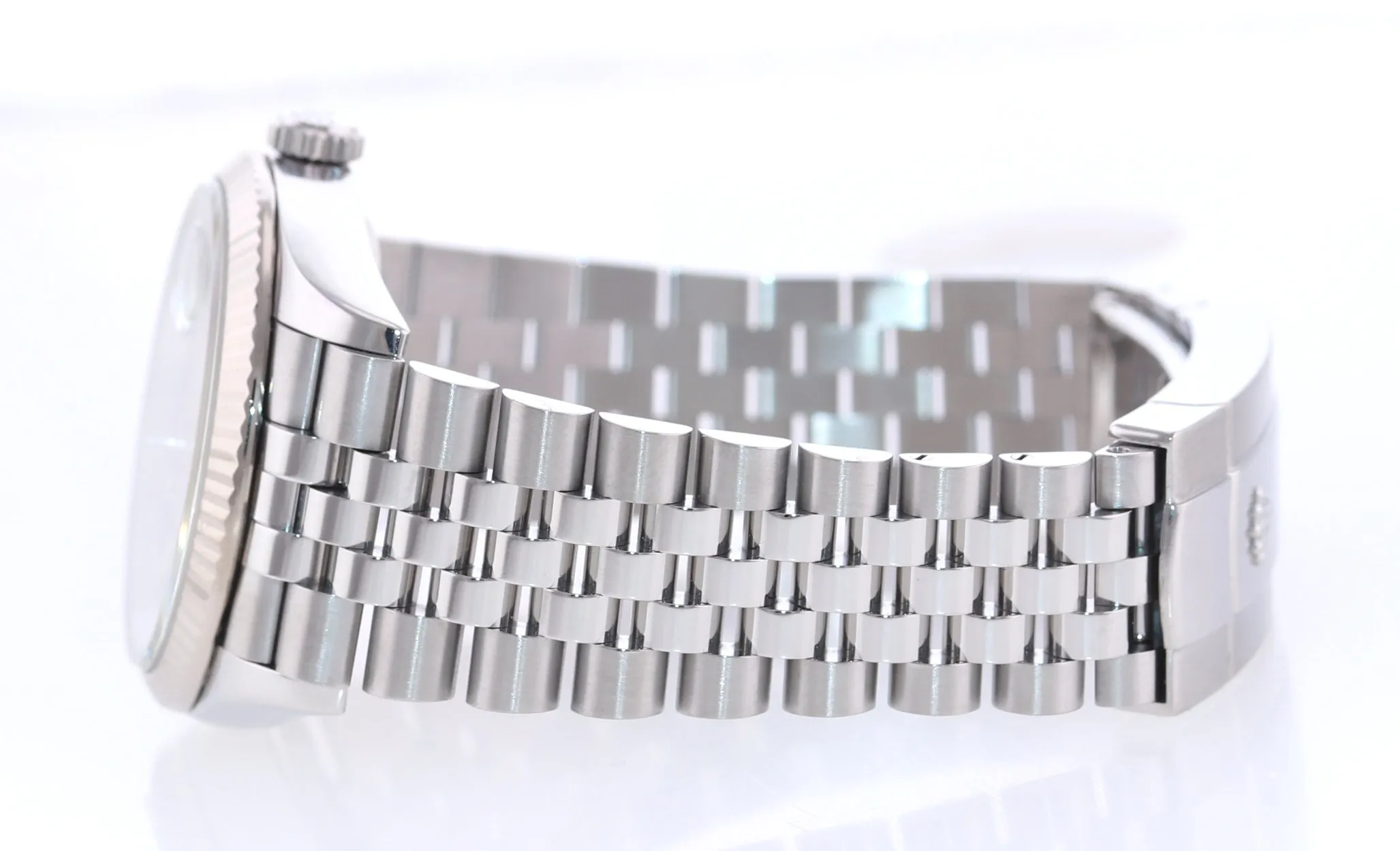 Rolex DateJust Silver Stick Jubilee 126234 Steel White Gold Fluted Watch Box