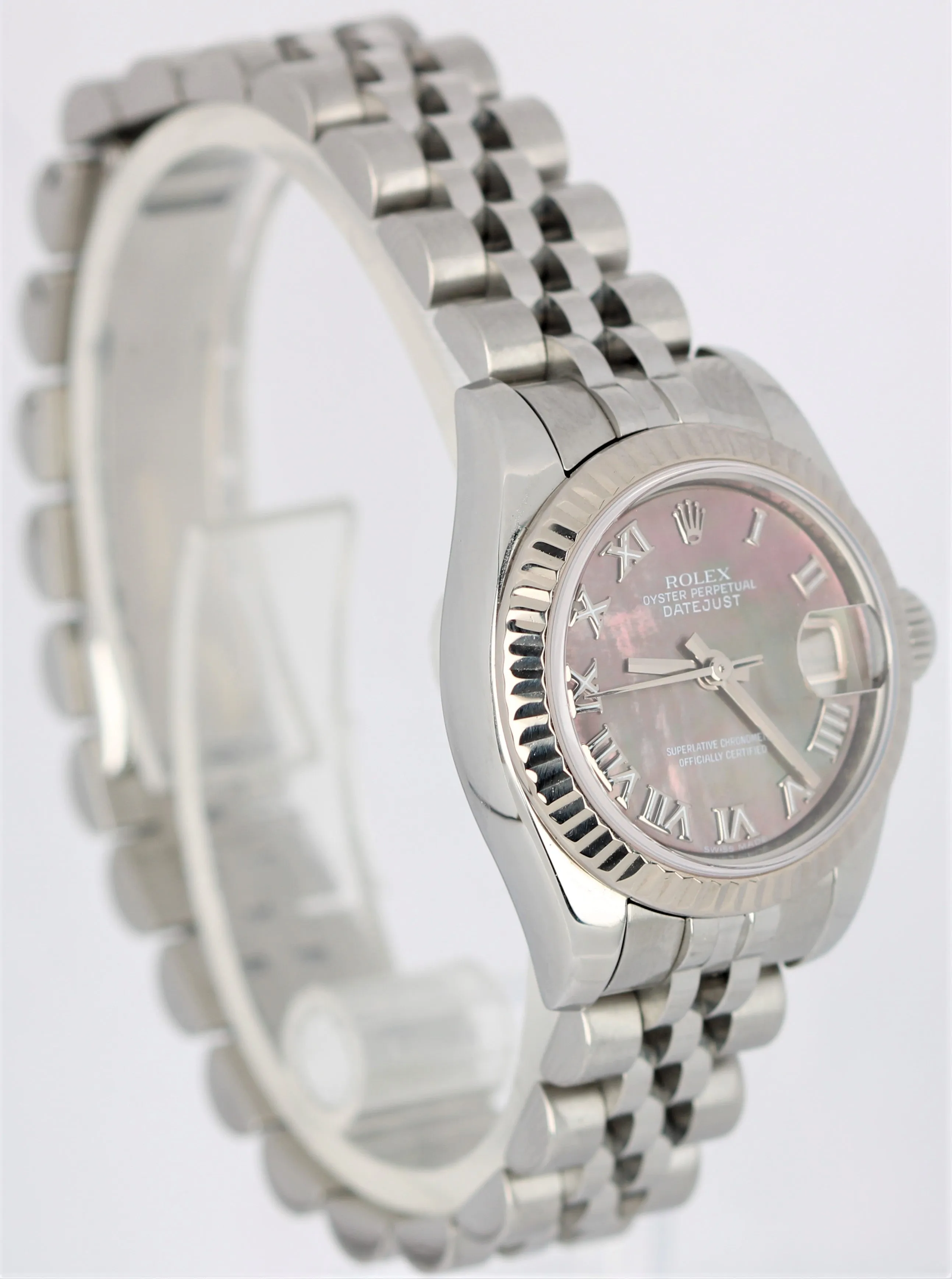 Rolex DateJust Tahitian MOP Stainless Gold Fluted Jubilee 26mm 179174 Watch