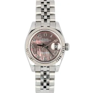 Rolex DateJust Tahitian MOP Stainless Gold Fluted Jubilee 26mm 179174 Watch